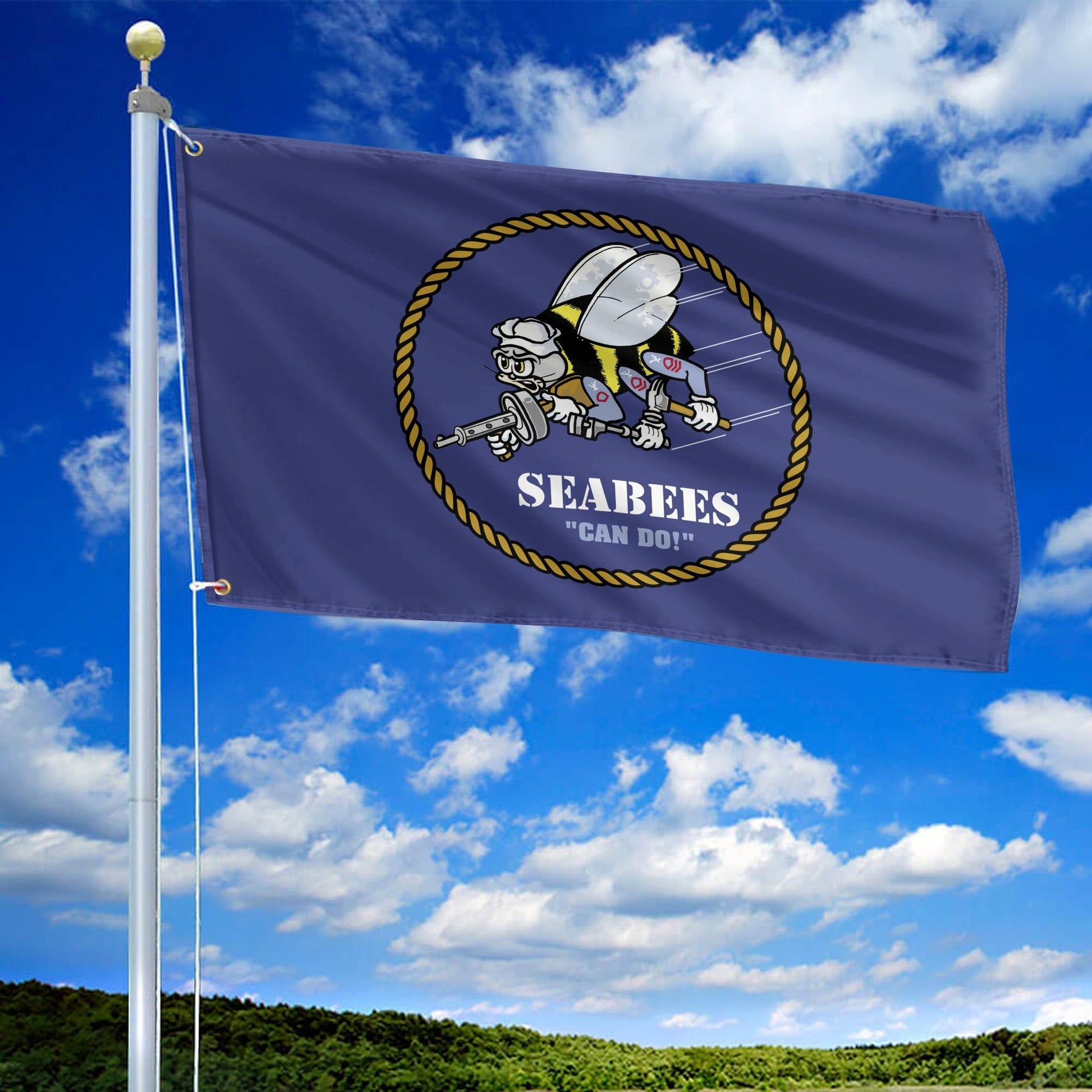 Premium US Seabees Grommet Flag, Gift For Seabees Veteran VPVC104808, Gifts For Dad, For Husband, Best Gifts On Father's Day, Independence Day, Veterans Day.
