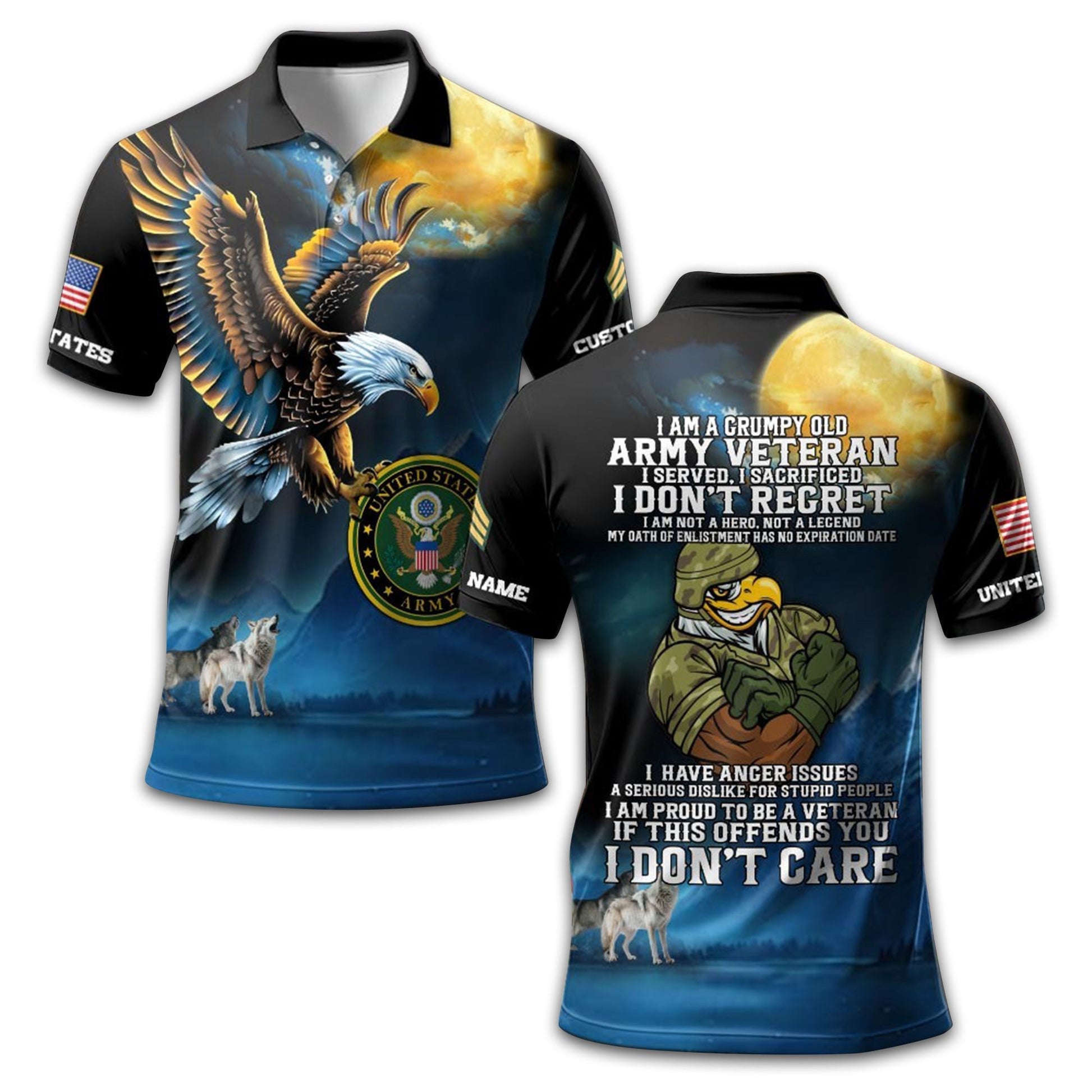 Unique Custom Name, Rank US Army Polo Shirt VPVC212601, Gifts For Army Veteran, Gifts For Dad, For Husband, Best Gifts On Father's Day, Independence Day, Veterans Day.