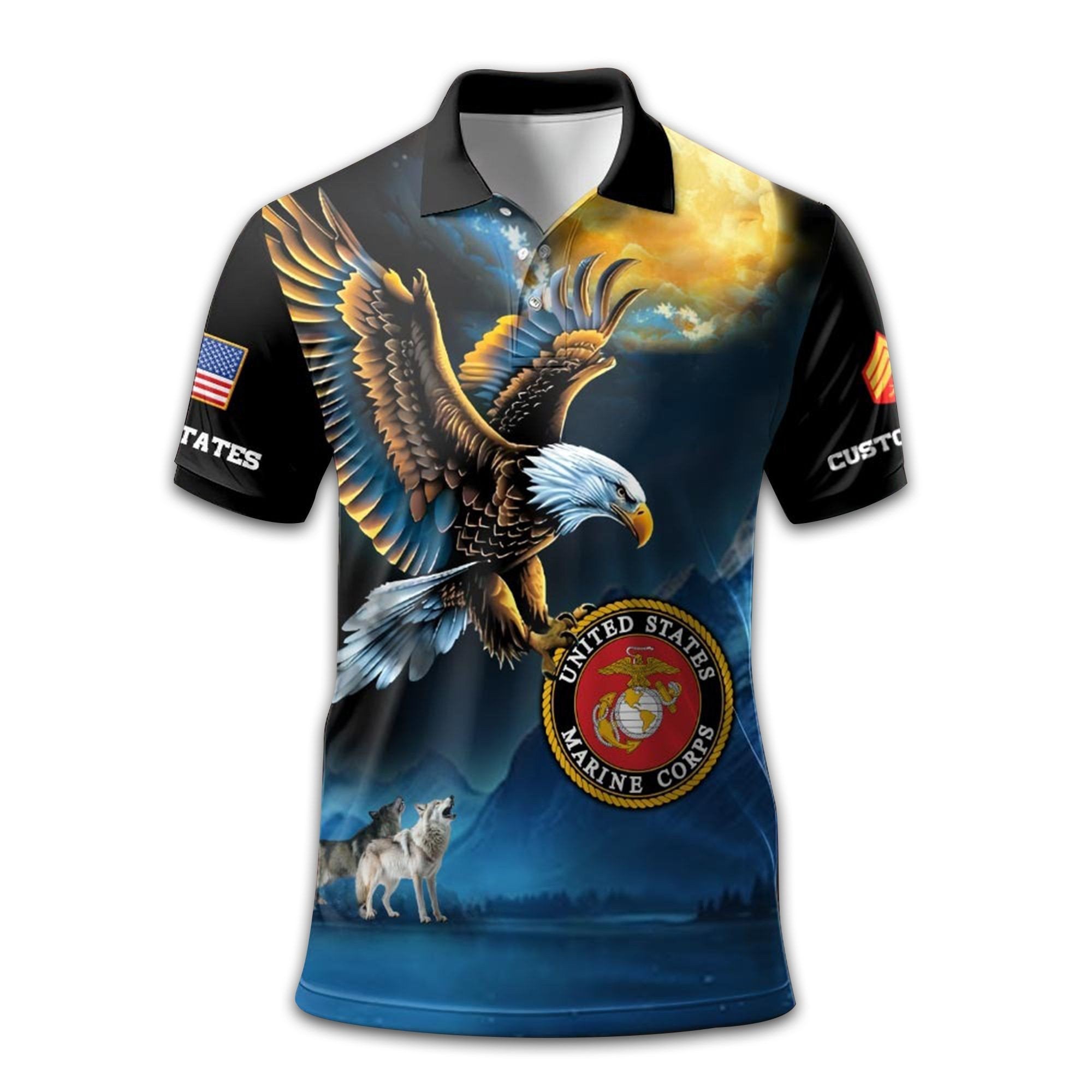 Unique Custom Name, Rank USMC Polo Shirt VPVC212603, Gifts For Marine Veteran, Gifts For Dad, For Husband, Best Gifts On Father's Day, Independence Day, Veterans Day.