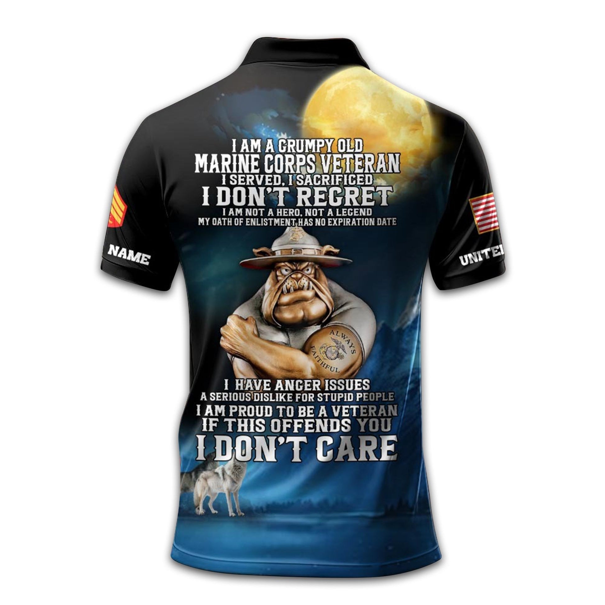 Unique Custom Name, Rank USMC Polo Shirt VPVC212603, Gifts For Marine Veteran, Gifts For Dad, For Husband, Best Gifts On Father's Day, Independence Day, Veterans Day.