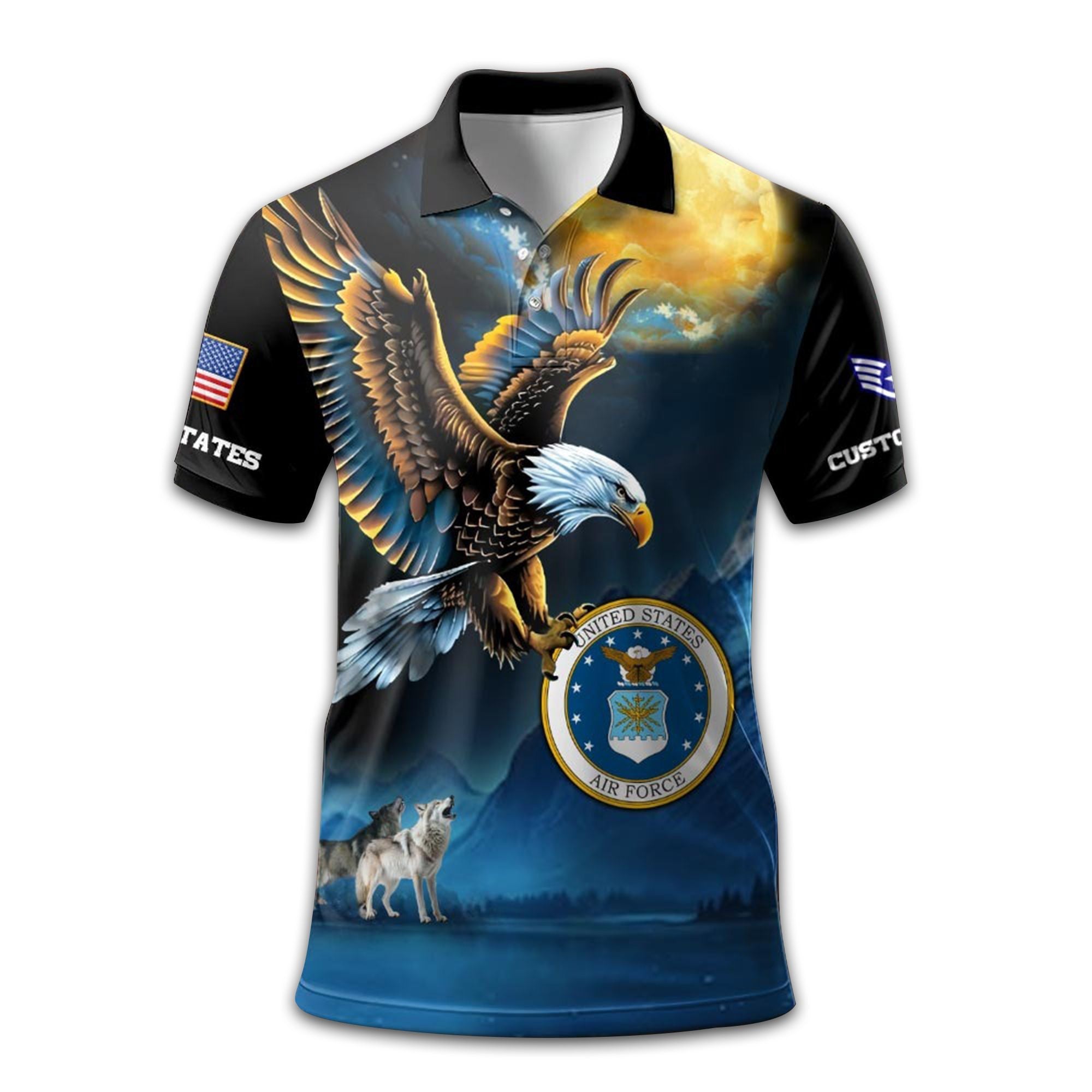 Unique Custom Name, Rank USAF Polo Shirt VPVC212604, Gifts For Air Force Veteran, Gifts For Dad, For Husband, Best Gifts On Father's Day, Independence Day, Veterans Day.