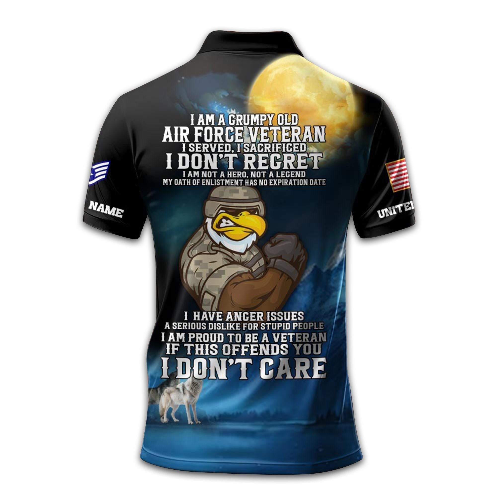 Unique Custom Name, Rank USAF Polo Shirt VPVC212604, Gifts For Air Force Veteran, Gifts For Dad, For Husband, Best Gifts On Father's Day, Independence Day, Veterans Day.