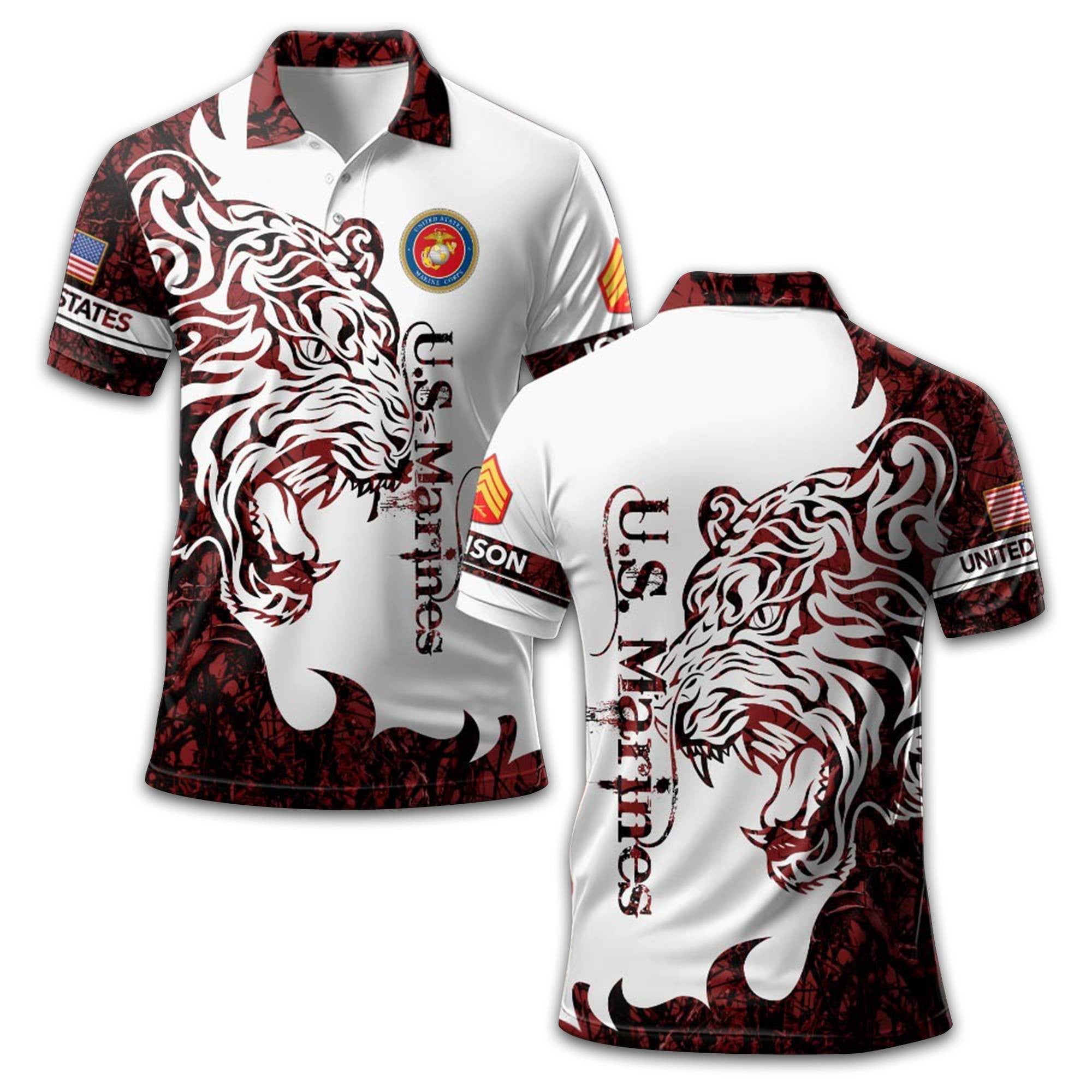 USMC Custom Polo Shirt VPVC212608, Gifts For Marine Veteran, Best Gifts On Father's Day, Armed Forces Day, Independence Day, Veterans Day.