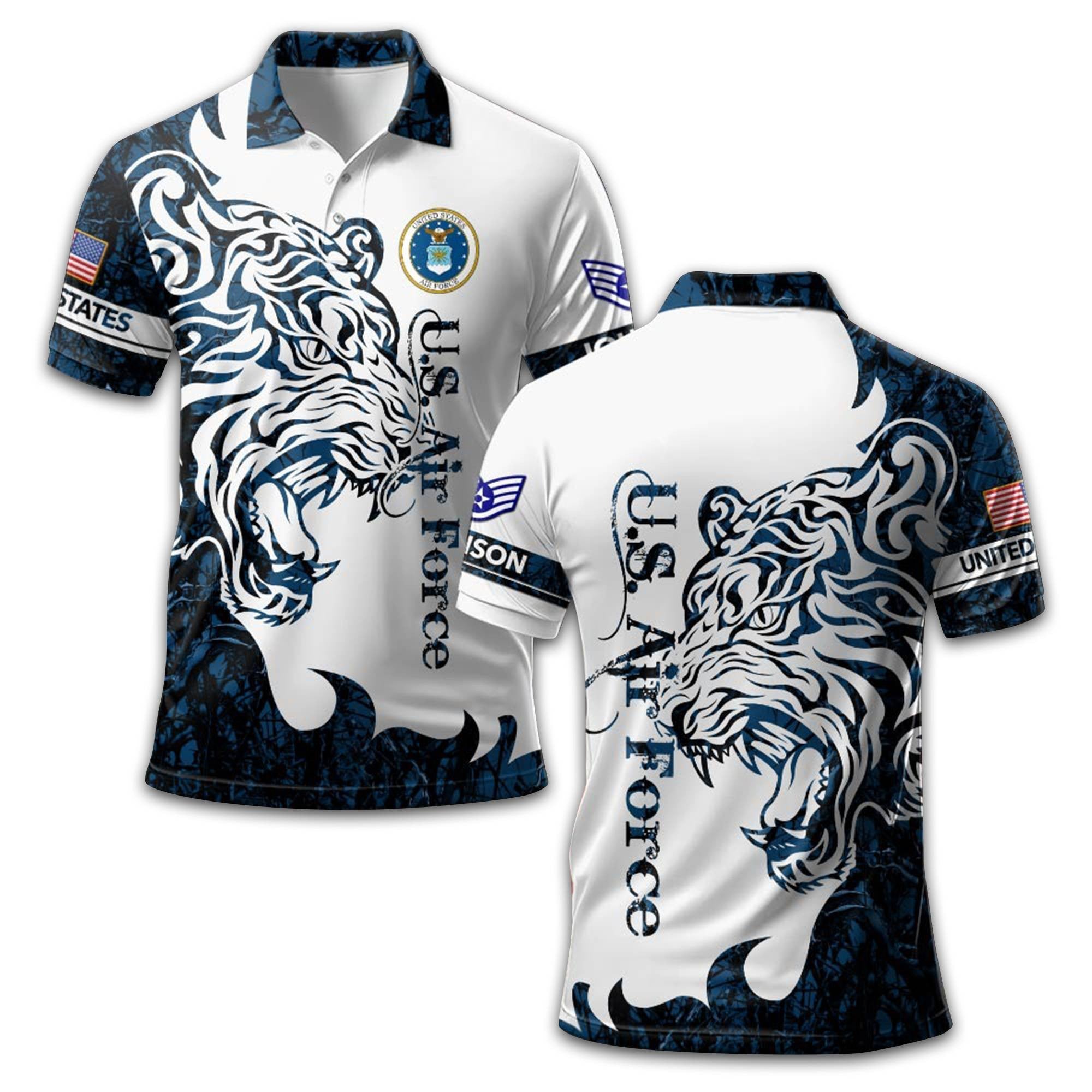 USAF Custom Polo Shirt VPVC212609, Gifts For Air Force Veteran, Best Gifts On Father's Day, Armed Forces Day, Independence Day, Veterans Day.