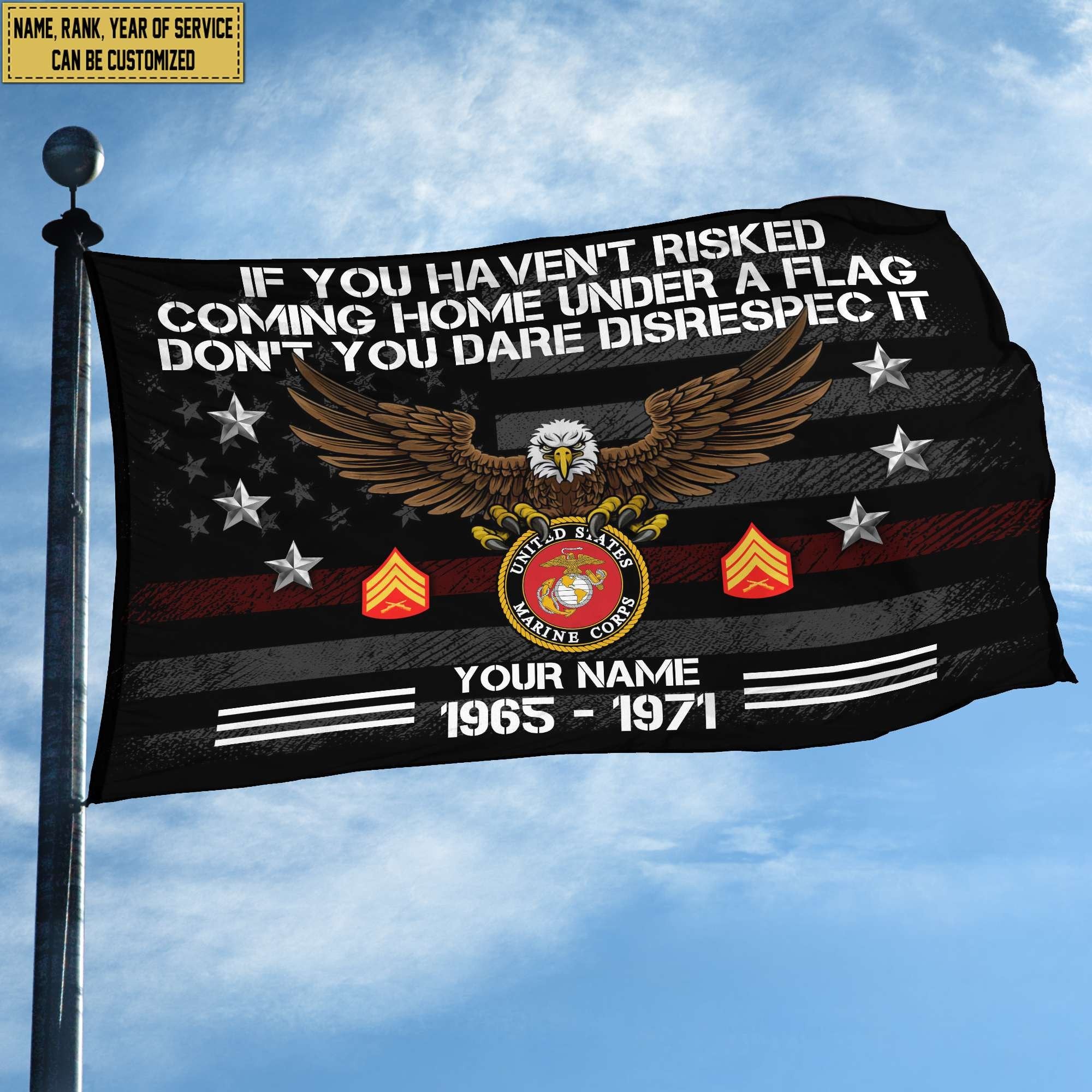 Premium Custom USMC Grommet Flag, Gift For Marine Veteran VPVC104903, Gifts For Dad, For Husband, Best Gifts On Father's Day, Independence Day, Veterans Day.
