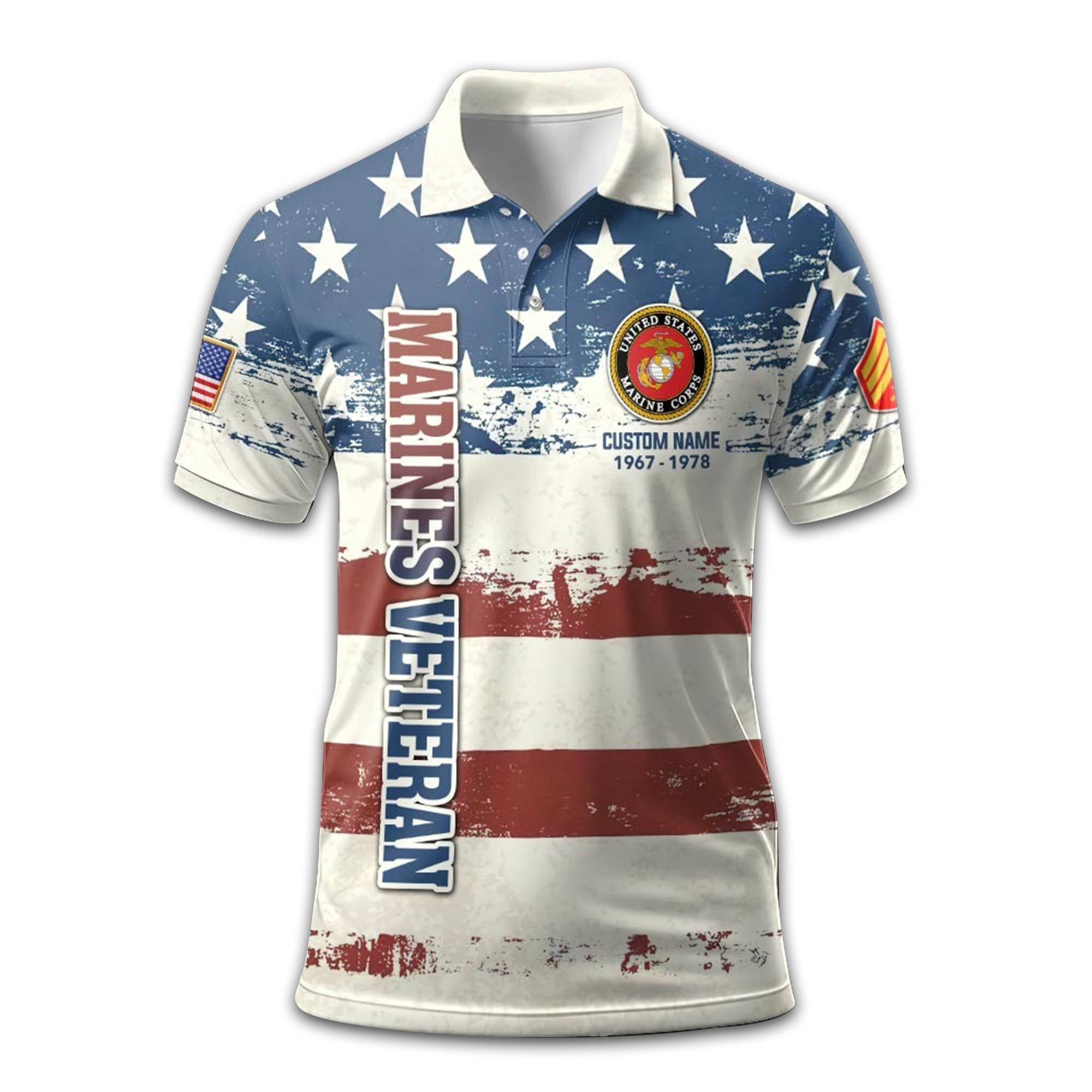 Premium Custom USMC Polo Shirt VPVC212703, Gifts For Marine Veteran, Gifts For Dad, For Husband, Best Gifts On Father's Day, Armed Forces Day, Independence Day, Veterans Day.
