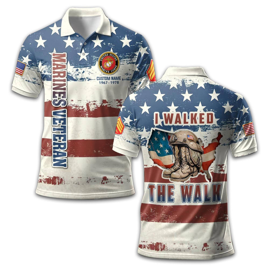 Premium Custom USMC Polo Shirt VPVC212703, Gifts For Marine Veteran, Gifts For Dad, For Husband, Best Gifts On Father's Day, Armed Forces Day, Independence Day, Veterans Day.