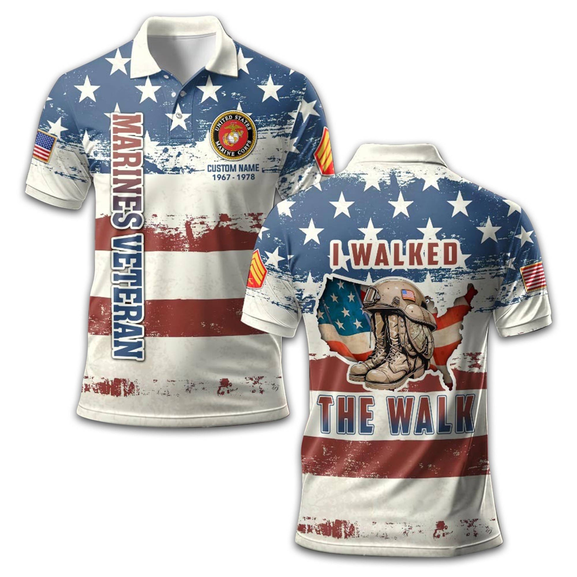 Premium Custom USMC Polo Shirt VPVC212703, Gifts For Marine Veteran, Gifts For Dad, For Husband, Best Gifts On Father's Day, Armed Forces Day, Independence Day, Veterans Day.