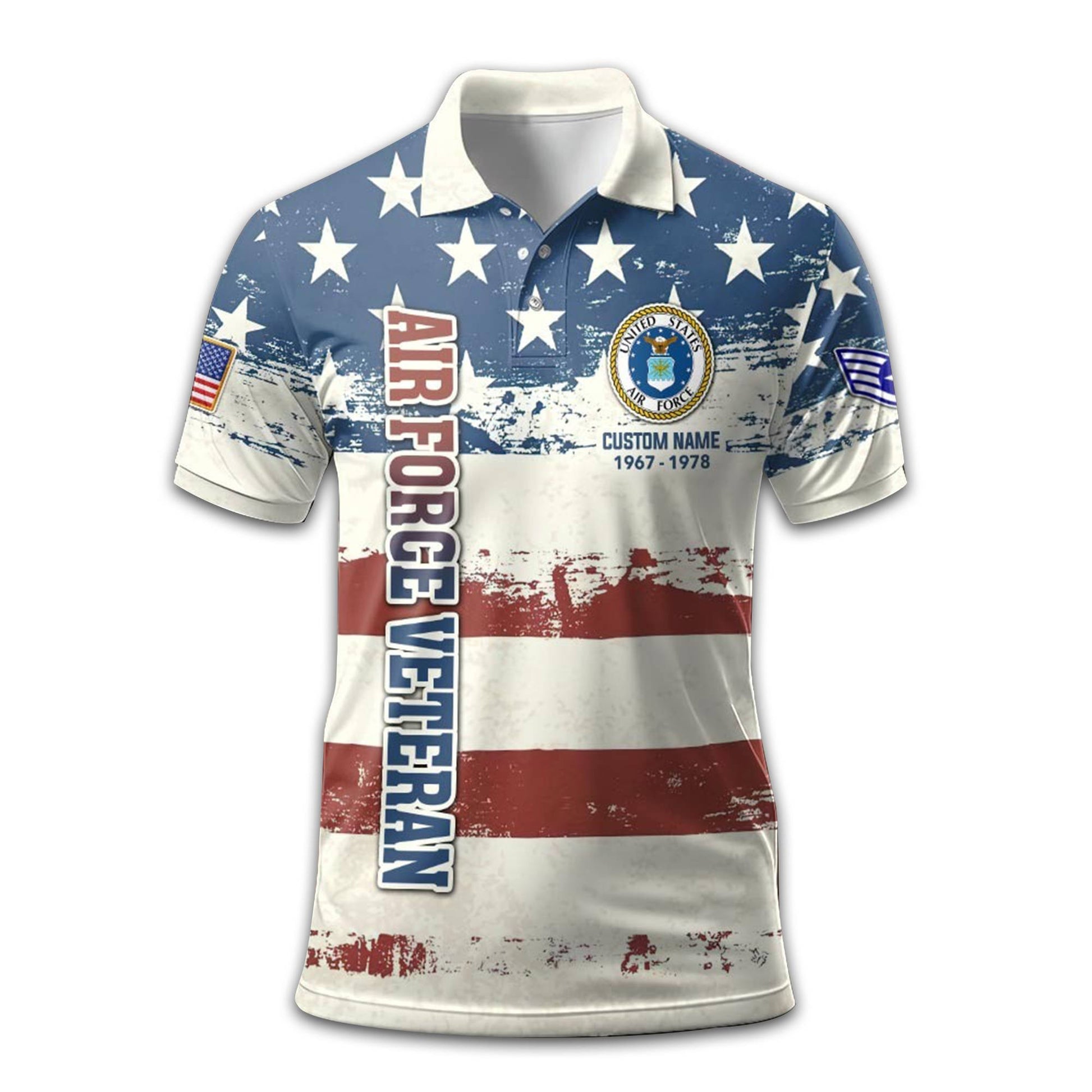 Premium Custom USAF Polo Shirt VPVC212704, Gifts For Air Force Veteran, Gifts For Dad, For Husband, Best Gifts On Father's Day, Armed Forces Day, Independence Day, Veterans Day.