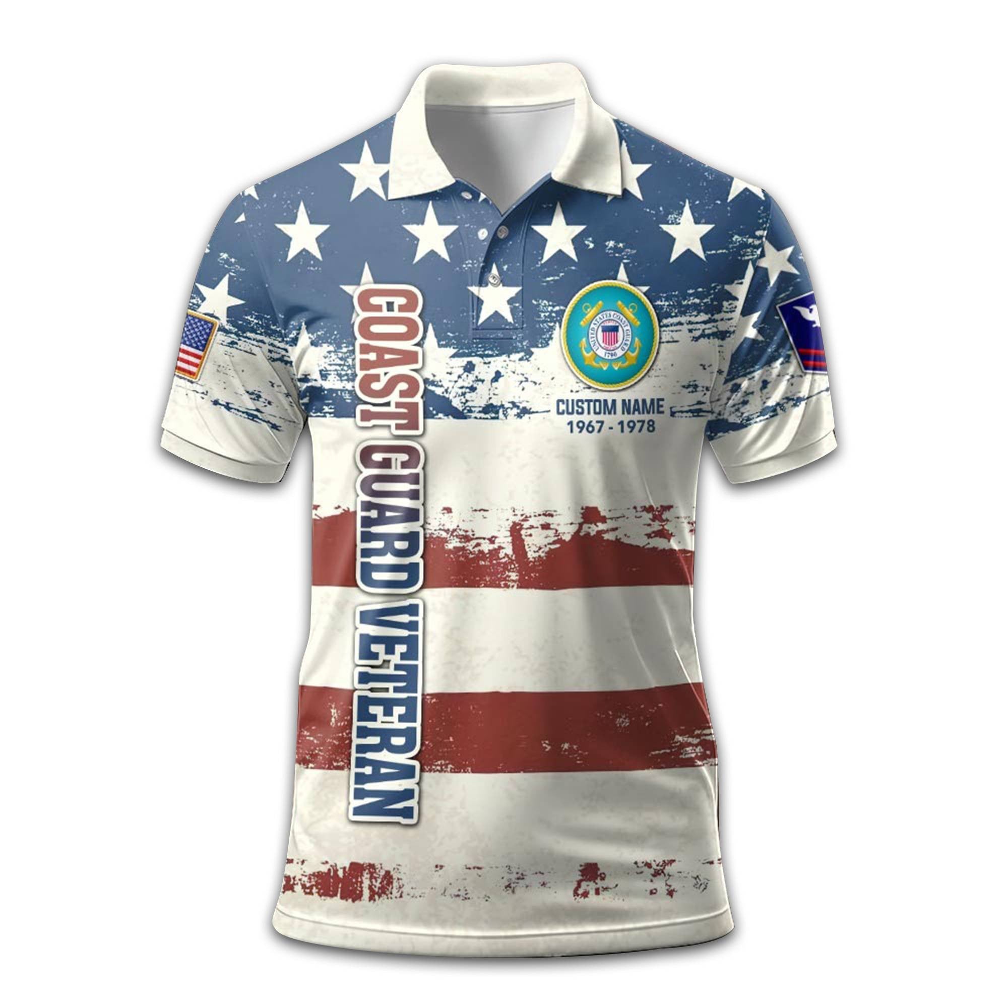 Premium Custom USCG Polo Shirt VPVC212705, Gifts For Coast Guard Veteran, Gifts For Dad, For Husband, Best Gifts On Father's Day, Armed Forces Day, Independence Day, Veterans Day.