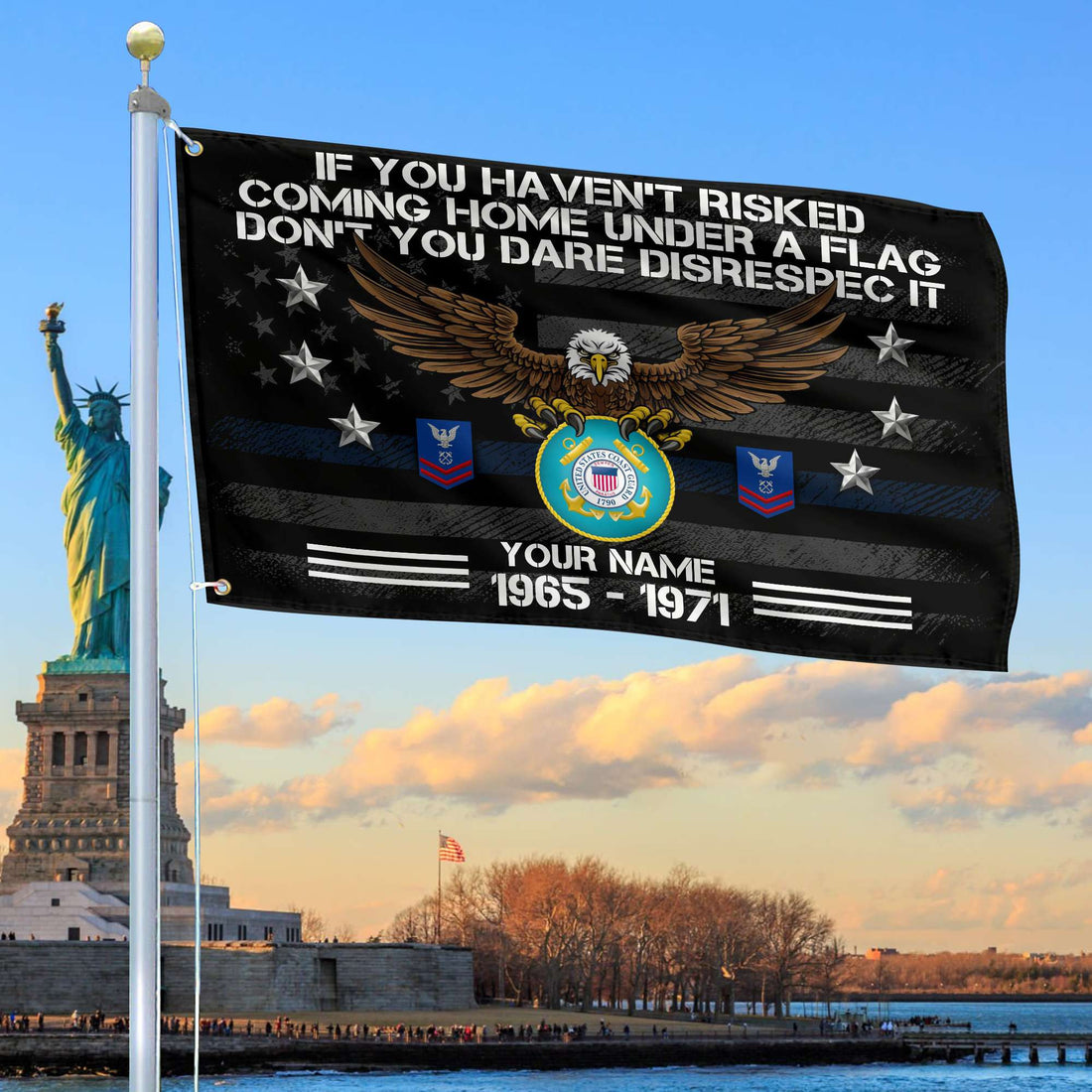 Premium Custom USCG Grommet Flag, Gift For Coast Guard Veteran VPVC104905, Gifts For Dad, For Husband, Best Gifts On Father's Day, Independence Day, Veterans Day.