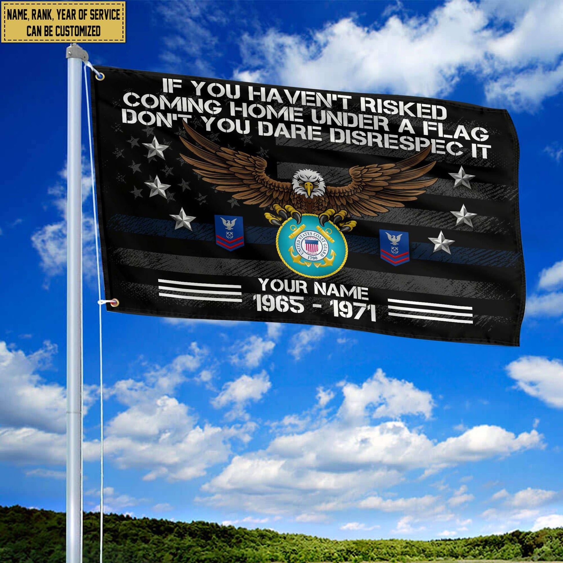 Premium Custom USCG Grommet Flag, Gift For Coast Guard Veteran VPVC104905, Gifts For Dad, For Husband, Best Gifts On Father's Day, Independence Day, Veterans Day.
