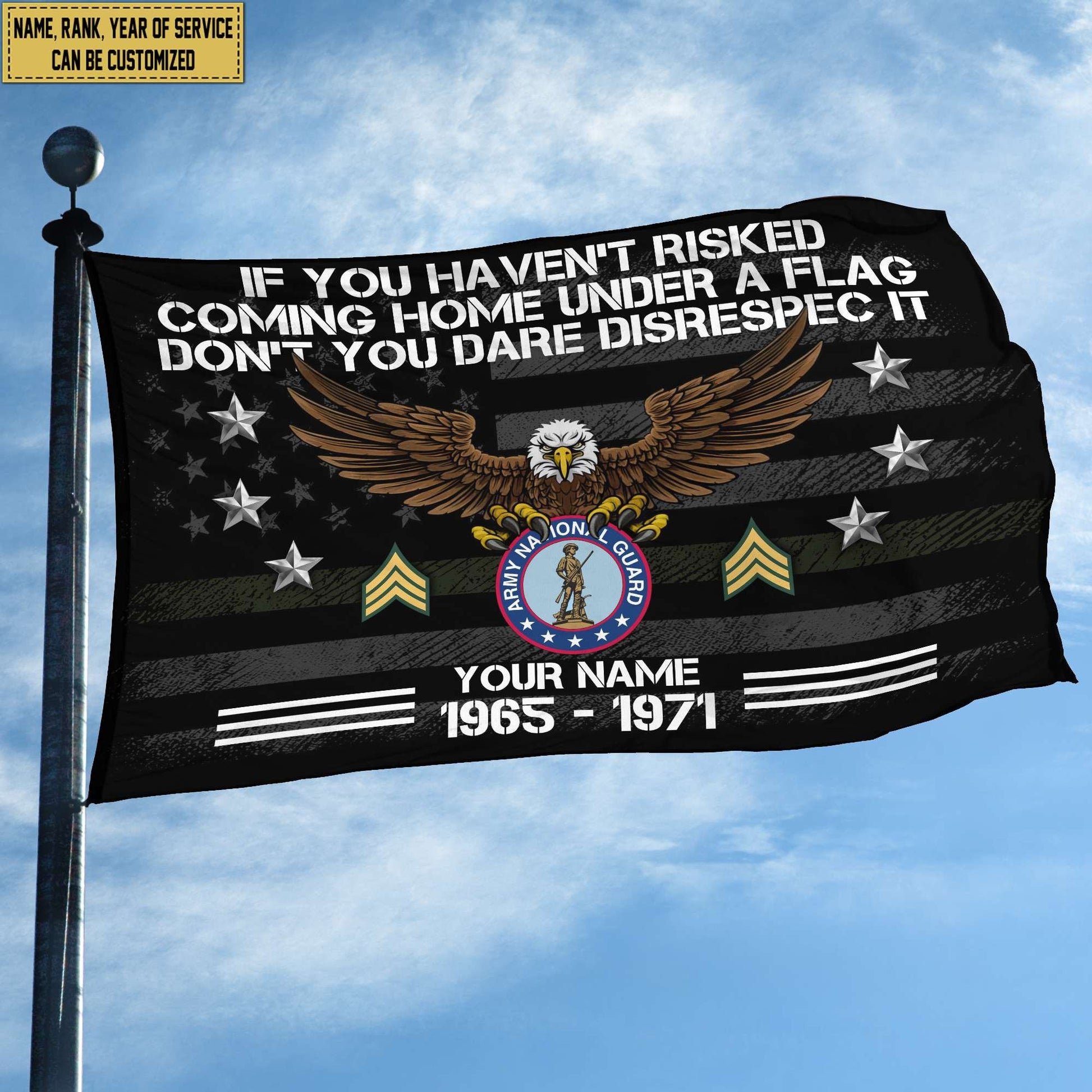 Premium Custom Army National Guard Grommet Flag, Gift For Army National Guard Veteran VPVC104908, Gifts For Dad, For Husband, Best Gifts On Father's Day, Independence Day, Veterans Day.