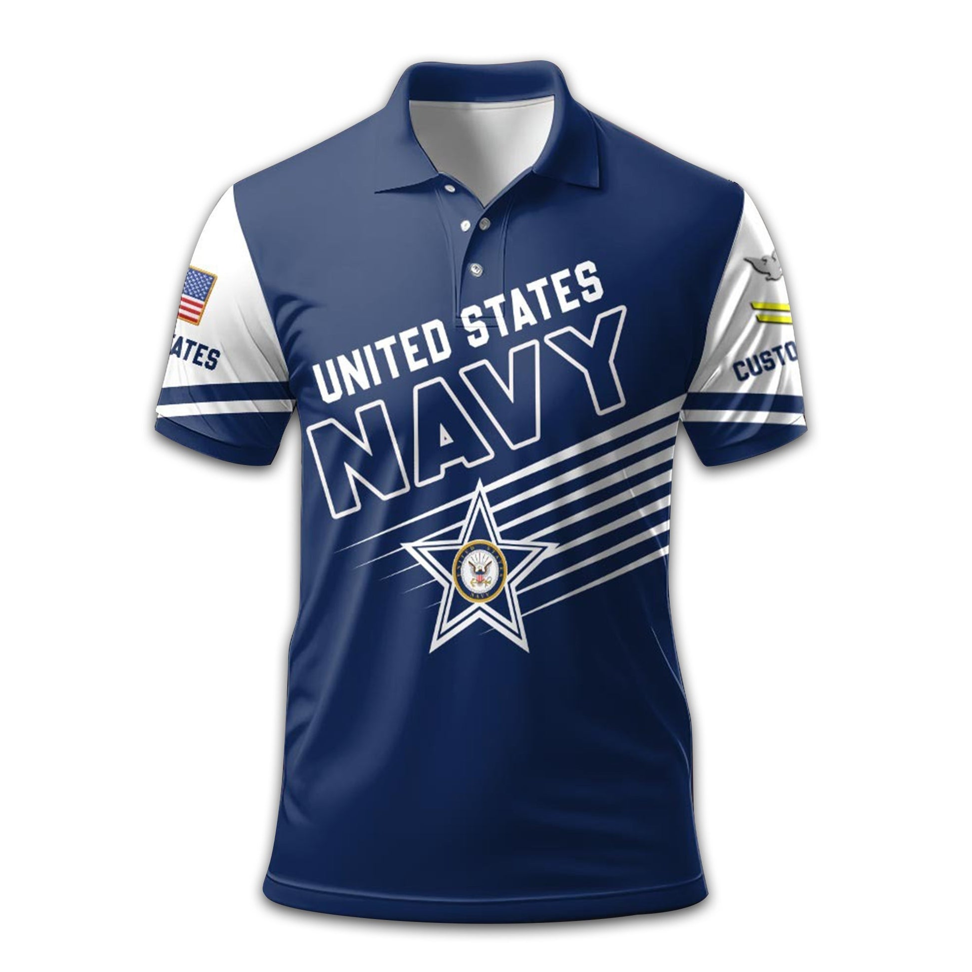 Premium US Navy Polo Shirt VPVC212707, Custom Name, Rank Gifts For Navy Veteran, Best Gifts On Father's Day, Armed Forces Day, Independence Day, Veterans Day.