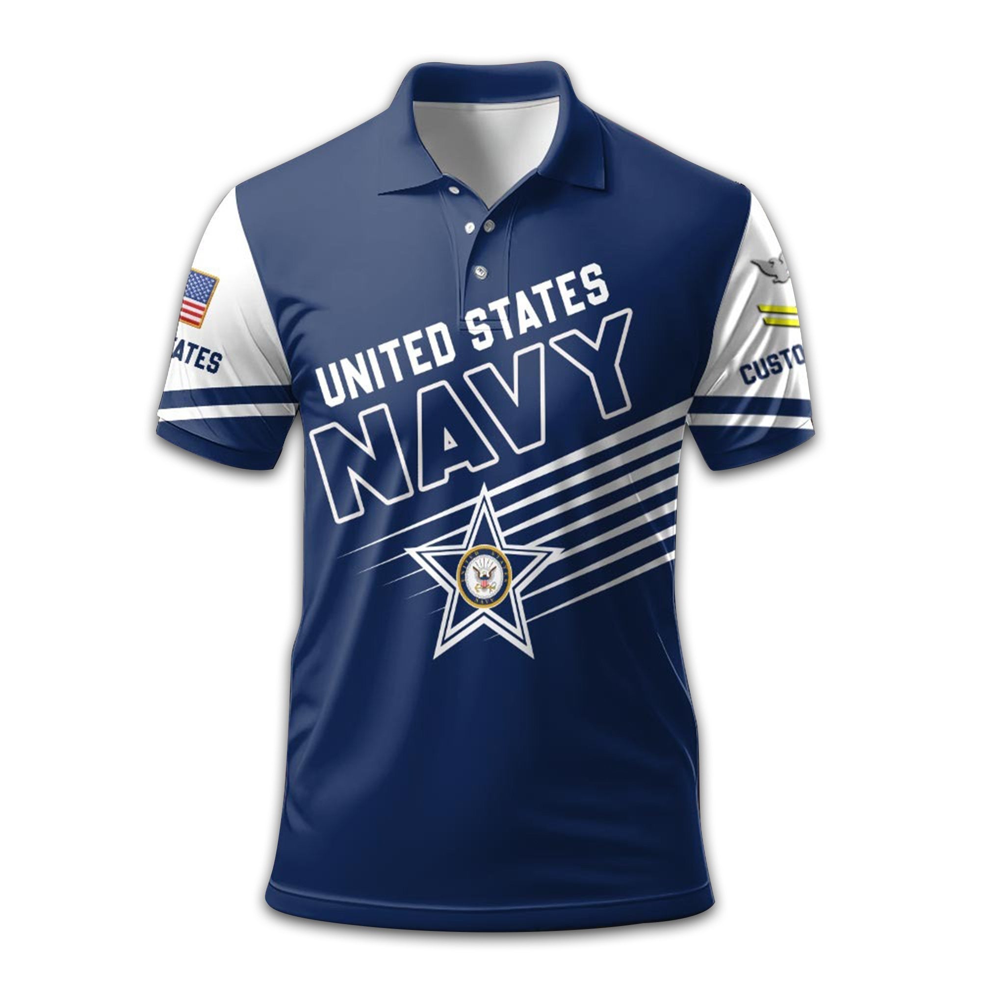 Premium US Navy Polo Shirt VPVC212707, Custom Name, Rank Gifts For Navy Veteran, Best Gifts On Father's Day, Armed Forces Day, Independence Day, Veterans Day.