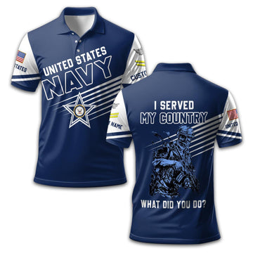 Premium US Navy Polo Shirt VPVC212707, Custom Name, Rank Gifts For Navy Veteran, Best Gifts On Father's Day, Armed Forces Day, Independence Day, Veterans Day.