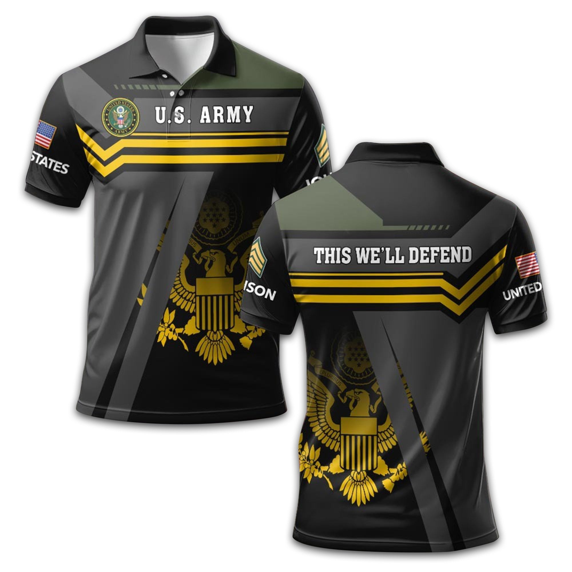 Premium Custom US Army Polo Shirt VPVC212801, Gifts For Army Veteran, Best Gifts On Father's Day, Armed Forces Day, Independence Day, Veterans Day.