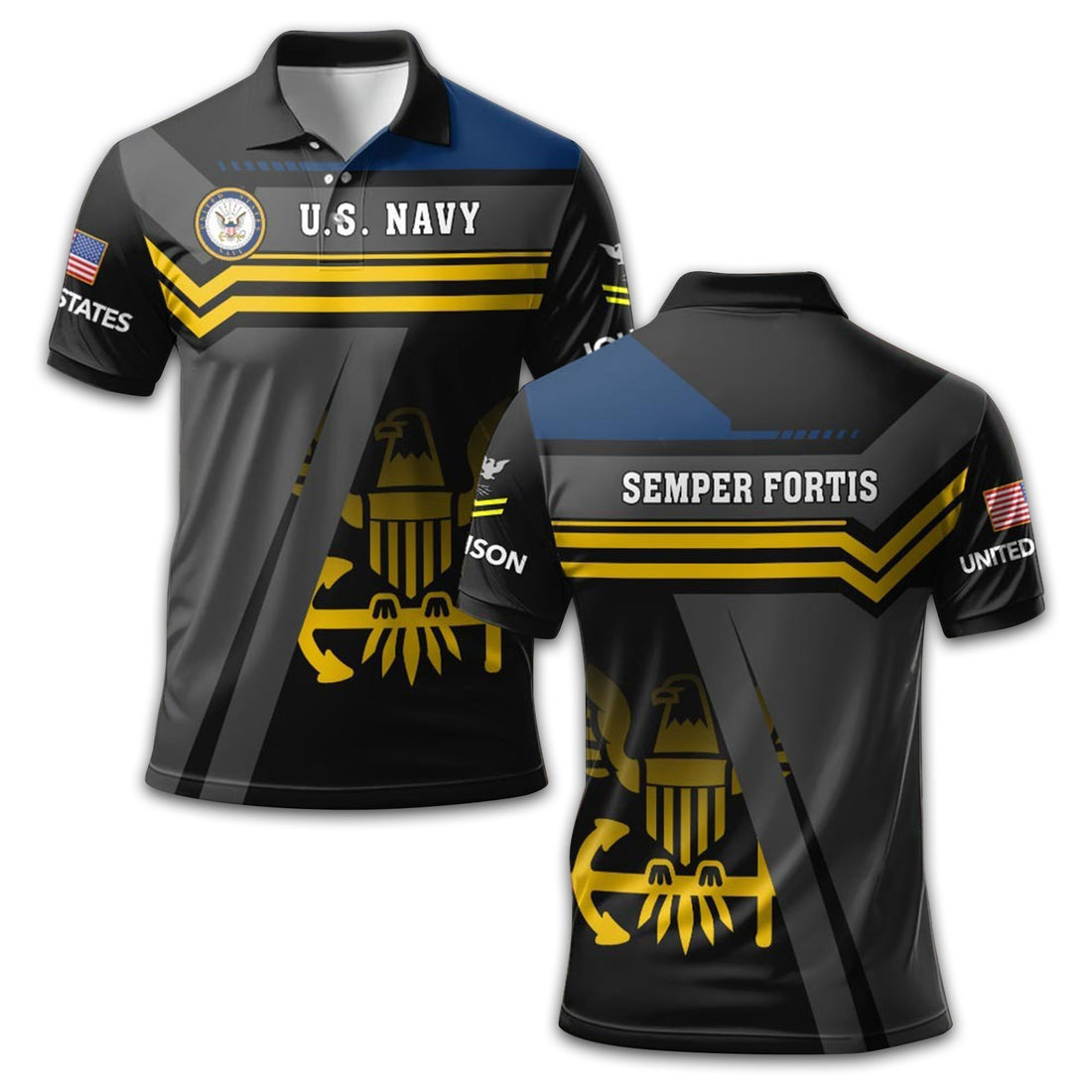 Premium Custom US Navy Polo Shirt VPVC212802, Gifts For Navy Veteran, Best Gifts On Father's Day, Armed Forces Day, Independence Day, Veterans Day.
