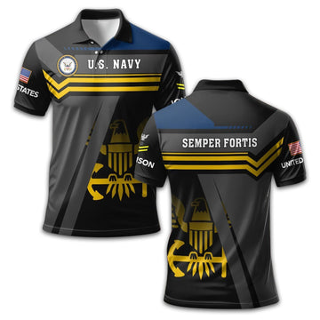 Premium Custom US Navy Polo Shirt VPVC212802, Gifts For Navy Veteran, Best Gifts On Father's Day, Armed Forces Day, Independence Day, Veterans Day.