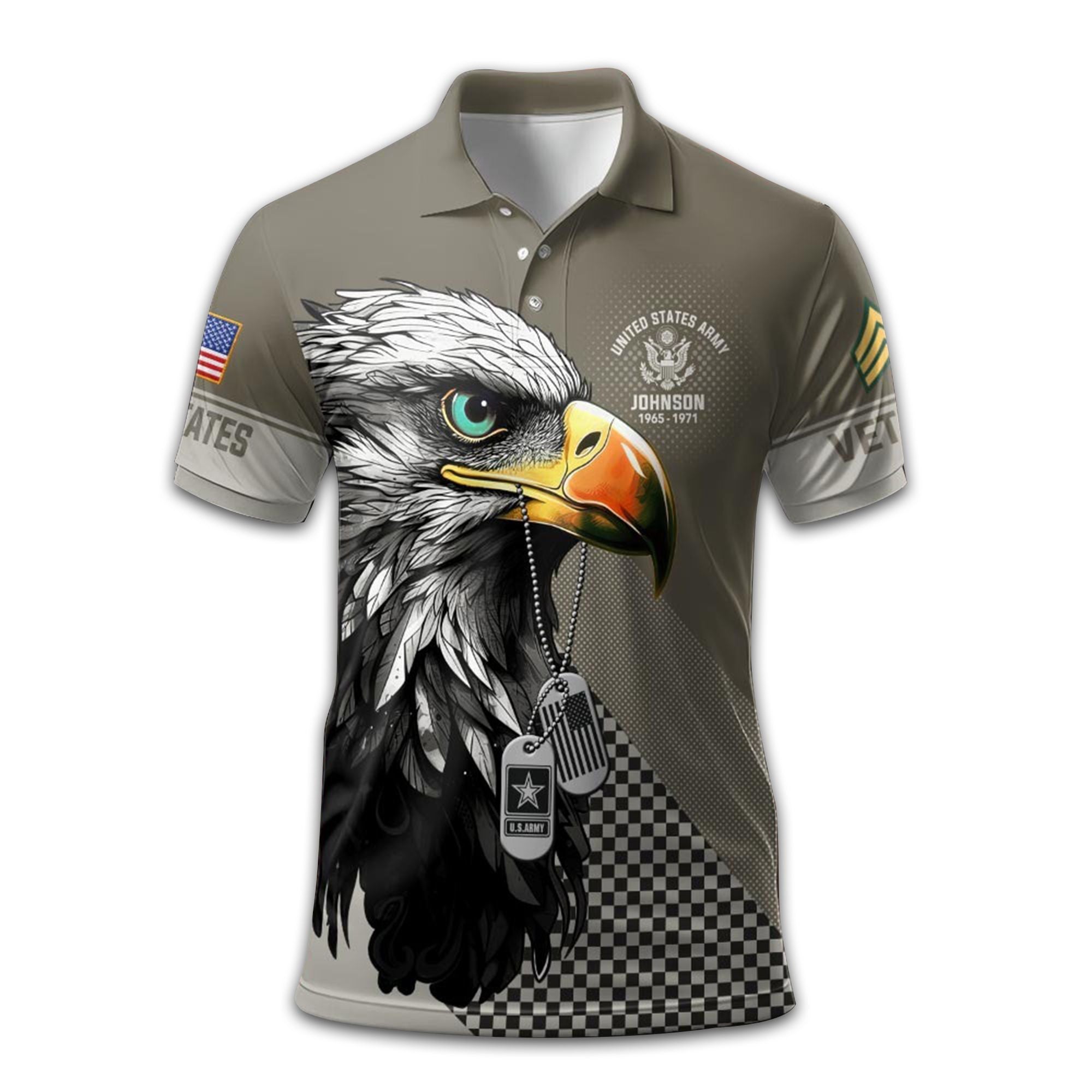 Unique Custom Name, Rank, Year US Army Polo Shirt VPVC212806, Gifts For Army Veteran, Gifts For Dad, For Husband, Best Gifts On Father's Day, Independence Day, Veterans Day.