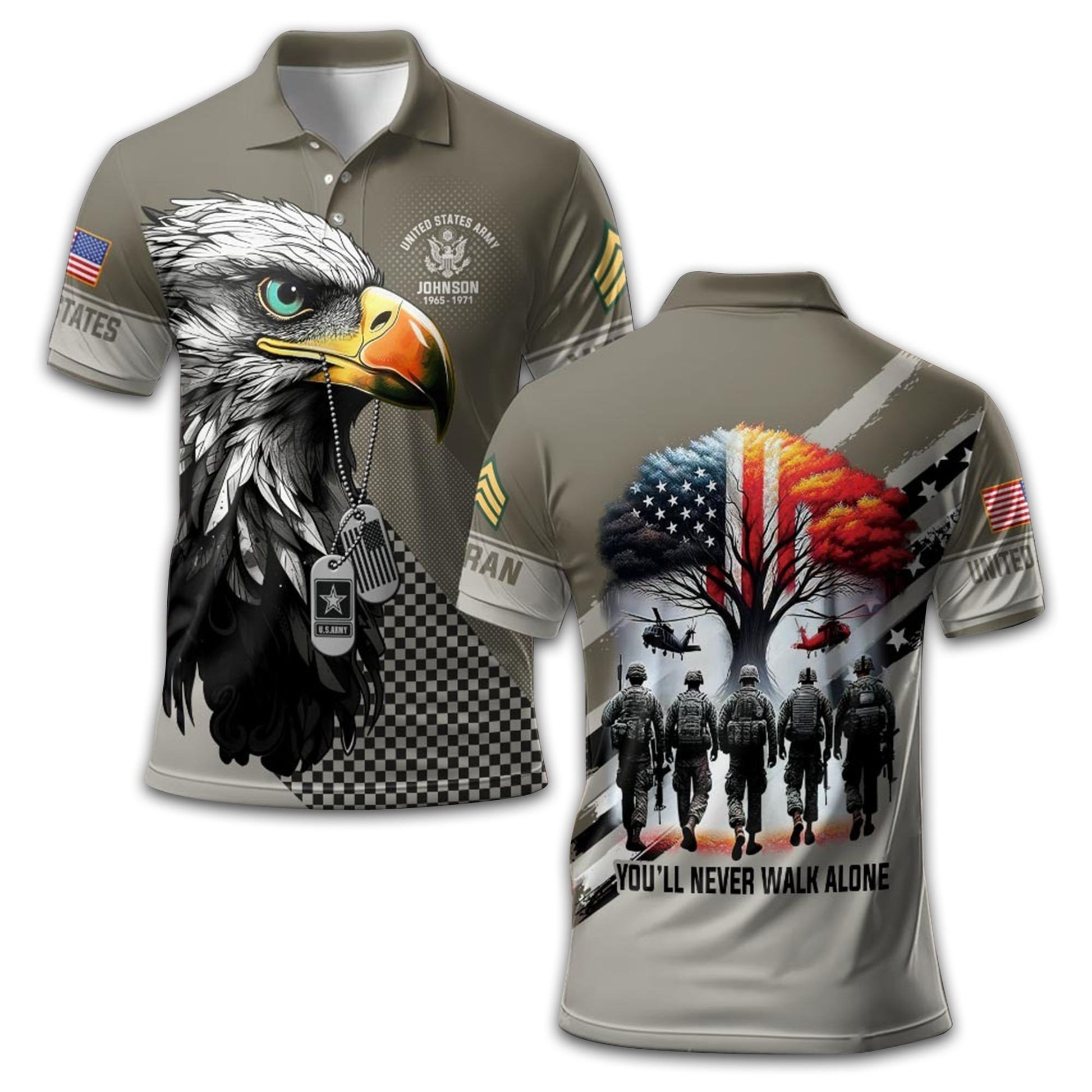 Unique Custom Name, Rank, Year US Army Polo Shirt VPVC212806, Gifts For Army Veteran, Gifts For Dad, For Husband, Best Gifts On Father's Day, Independence Day, Veterans Day.