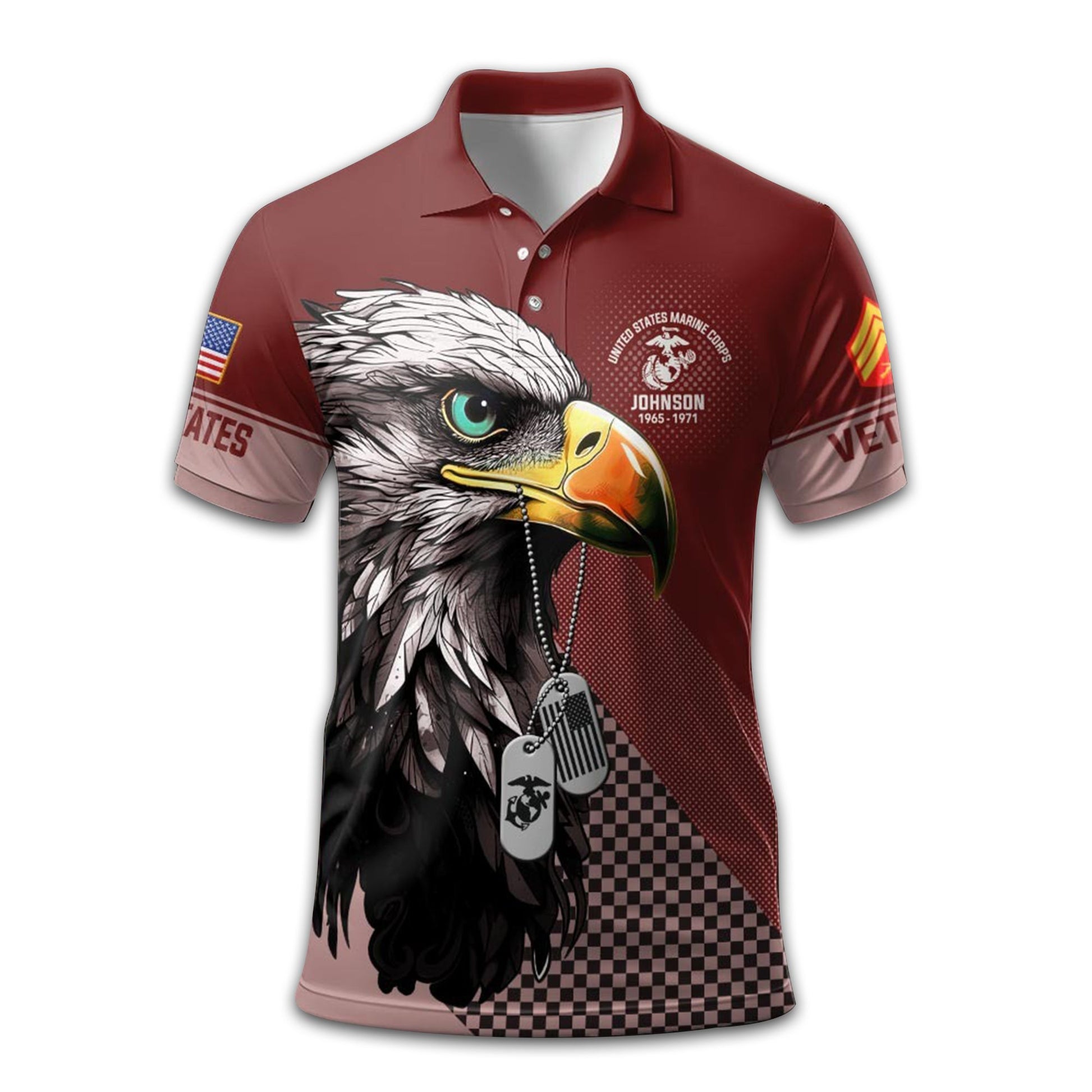 Unique Custom Name, Rank, Year USMC Polo Shirt VPVC212808, Gifts For Marine Veteran, Gifts For Dad, For Husband, Best Gifts On Father's Day, Independence Day, Veterans Day.
