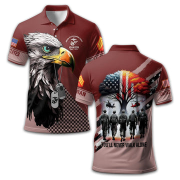 Unique Custom Name, Rank, Year USMC Polo Shirt VPVC212808, Gifts For Marine Veteran, Gifts For Dad, For Husband, Best Gifts On Father's Day, Independence Day, Veterans Day.