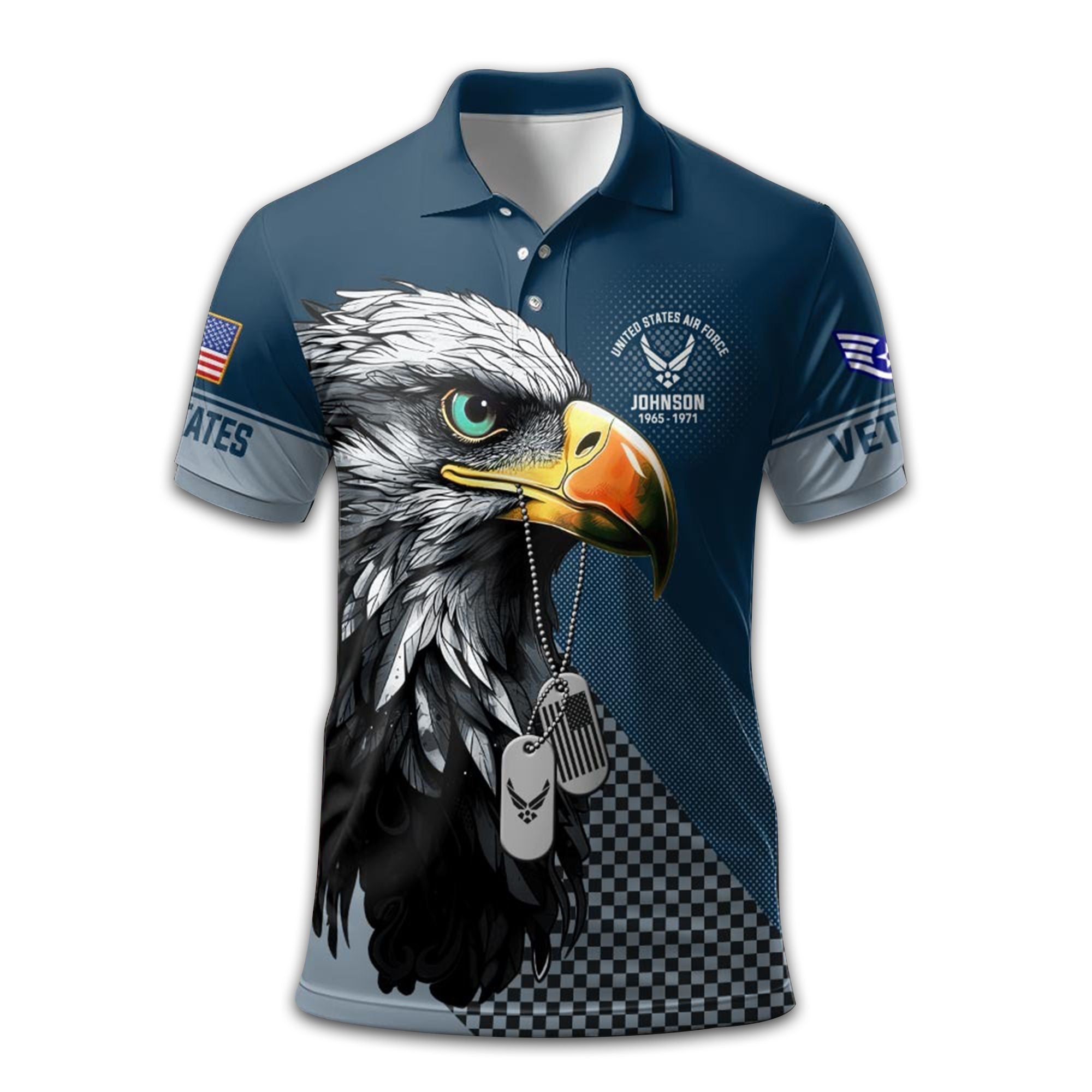 Unique Custom Name, Rank, Year USAF Polo Shirt VPVC212809, Gifts For Air Force Veteran, Gifts For Dad, For Husband, Best Gifts On Father's Day, Independence Day, Veterans Day.