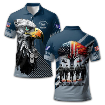 Unique Custom Name, Rank, Year USAF Polo Shirt VPVC212809, Gifts For Air Force Veteran, Gifts For Dad, For Husband, Best Gifts On Father's Day, Independence Day, Veterans Day.