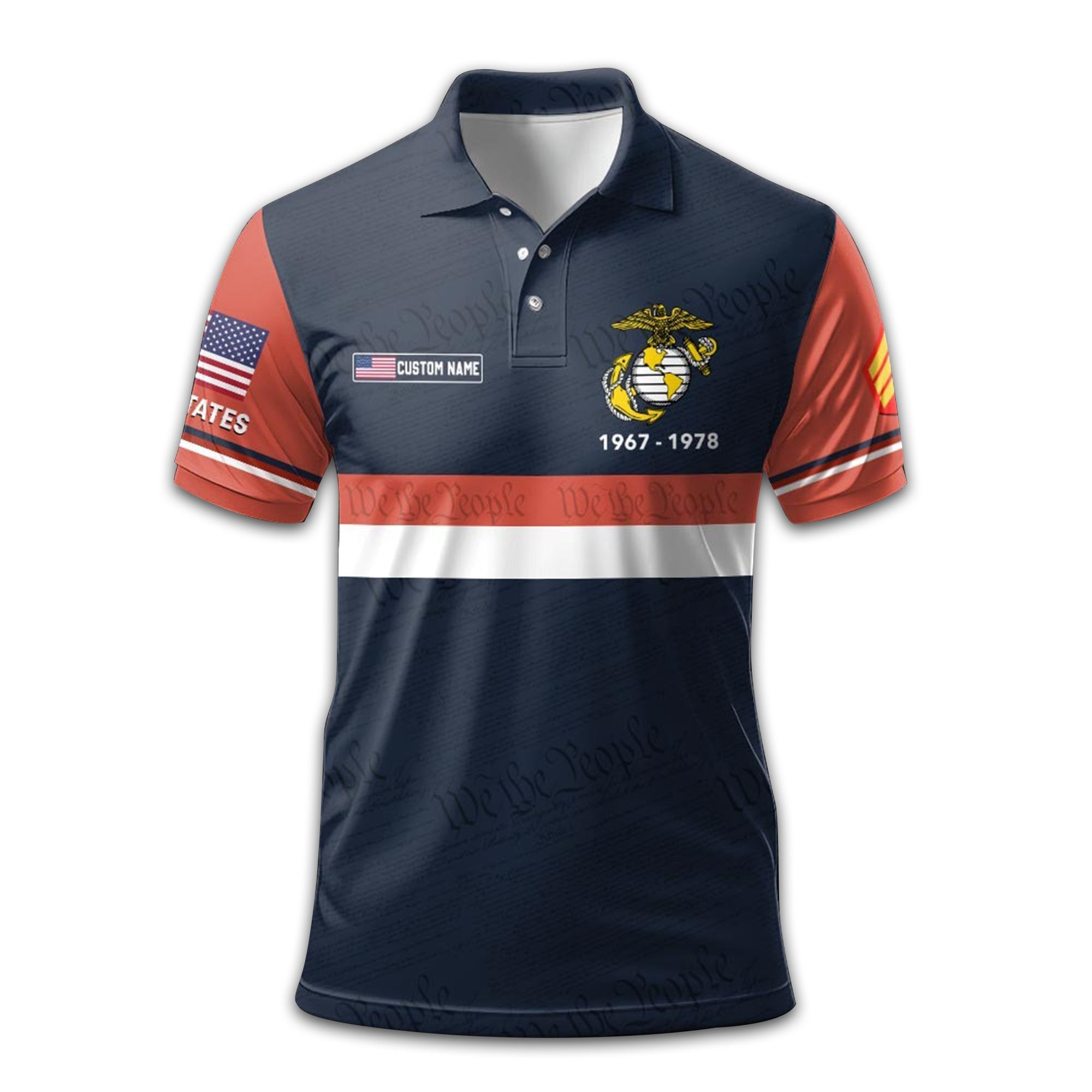 USMC Custom Polo Shirt VPVC212903, Gifts For Marine Veteran, Best Gifts On Father's Day, Armed Forces Day, Independence Day, Veterans Day.