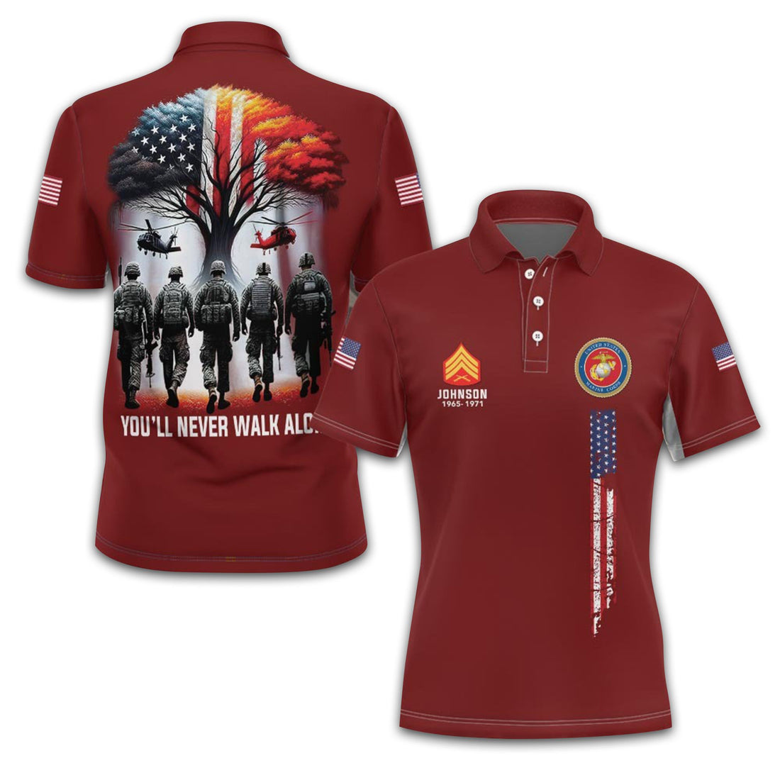 Premium Custom USMC Polo Shirt VPVC212908, Gifts For Marine Veteran, Gifts For Dad, For Husband, Best Gifts On Father's Day, Armed Forces Day, Independence Day, Veterans Day.