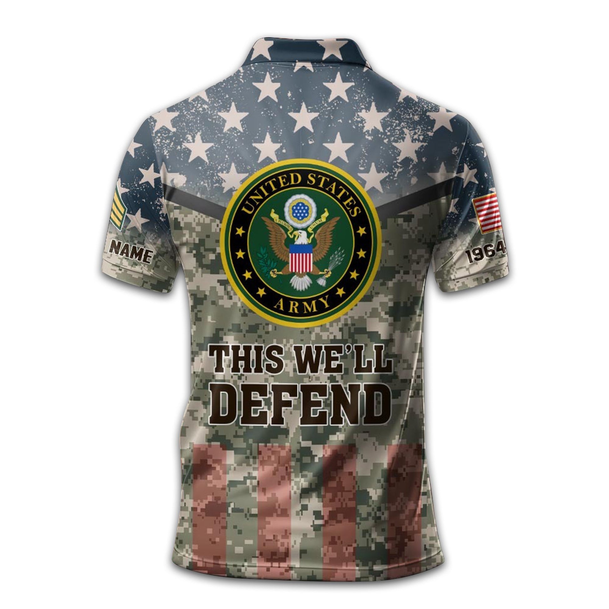 Premium US Army Polo Shirt VPVC213001, Custom Name, Rank, Year Gifts For Army Veteran, Best Gifts On Father's Day, Armed Forces Day, Independence Day, Veterans Day.