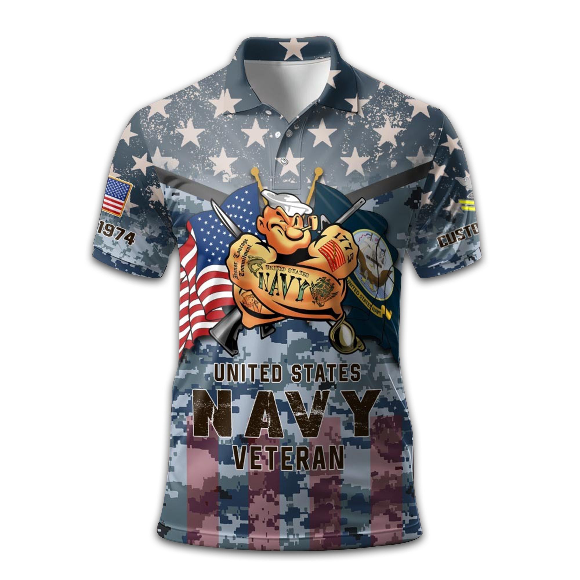 Premium US Navy Polo Shirt VPVC213002, Custom Name, Rank, Year Gifts For Navy Veteran, Best Gifts On Father's Day, Armed Forces Day, Independence Day, Veterans Day.