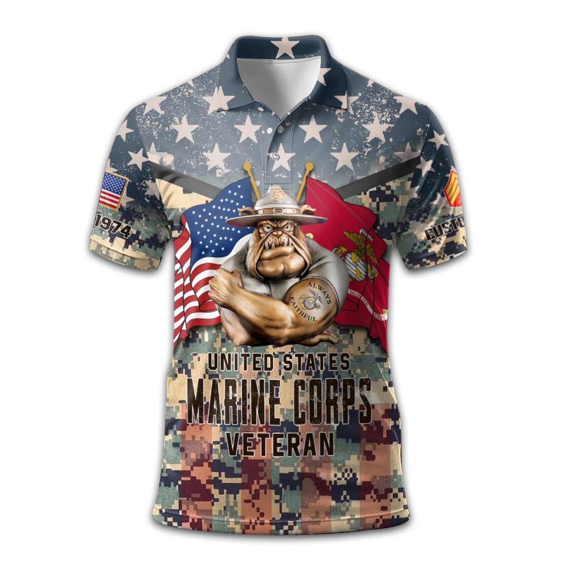 Premium USMC Polo Shirt VPVC213003, Custom Name, Rank, Year Gifts For Marine Veteran, Best Gifts On Father's Day, Armed Forces Day, Independence Day, Veterans Day.