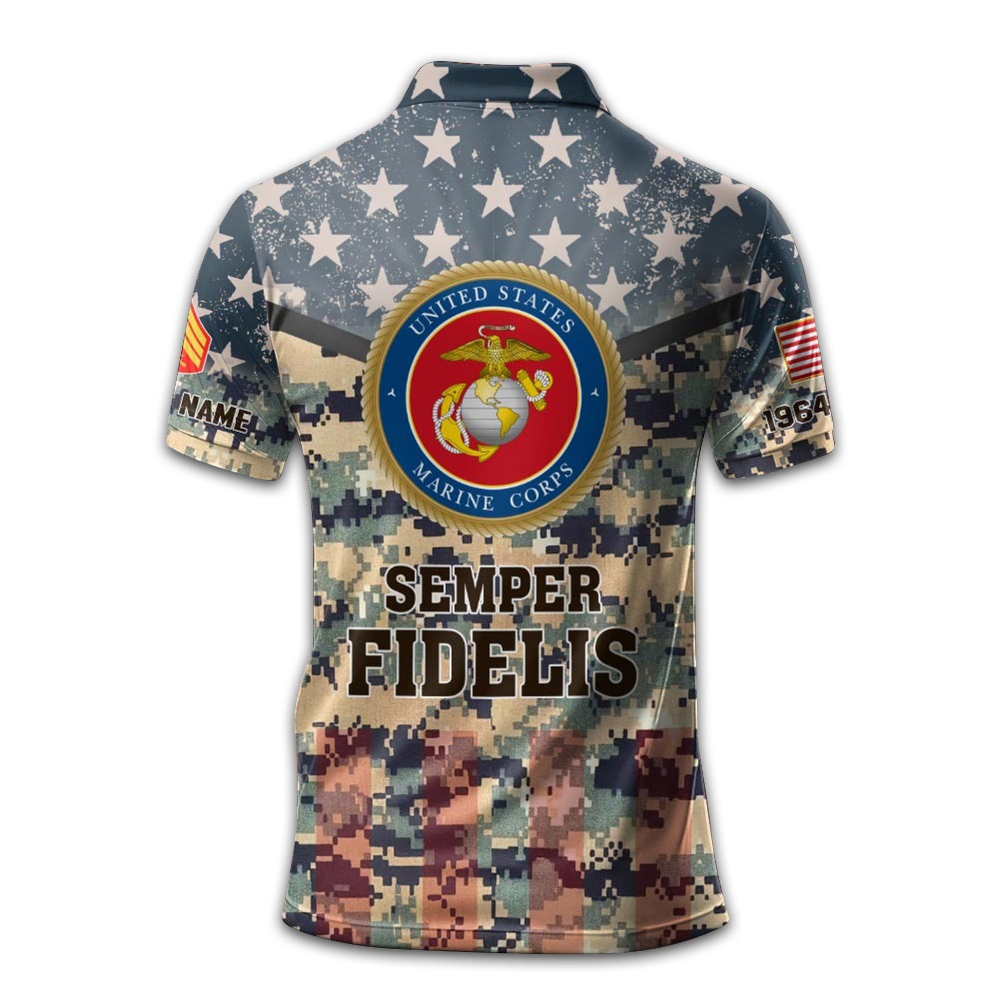 Premium USMC Polo Shirt VPVC213003, Custom Name, Rank, Year Gifts For Marine Veteran, Best Gifts On Father's Day, Armed Forces Day, Independence Day, Veterans Day.