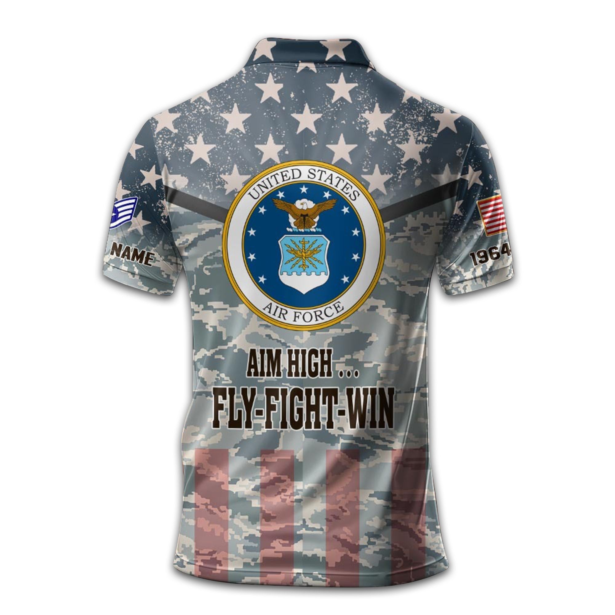 Premium USAF Polo Shirt VPVC213004, Custom Name, Rank, Year Gifts For Air Force Veteran, Best Gifts On Father's Day, Armed Forces Day, Independence Day, Veterans Day.