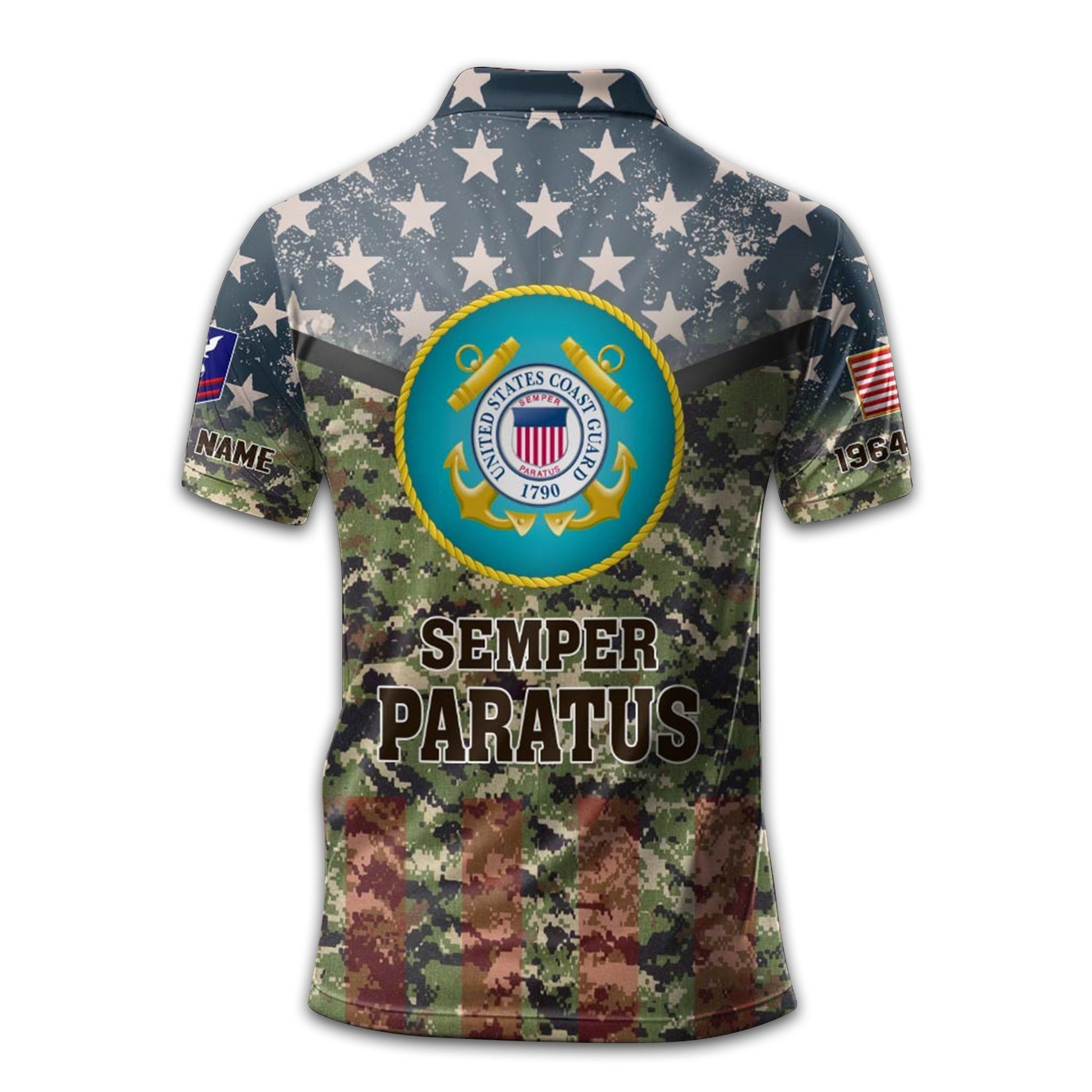 Premium USCG Polo Shirt VPVC213005, Custom Name, Rank, Year Gifts For Coast Guard Veteran, Best Gifts On Father's Day, Armed Forces Day, Independence Day, Veterans Day.