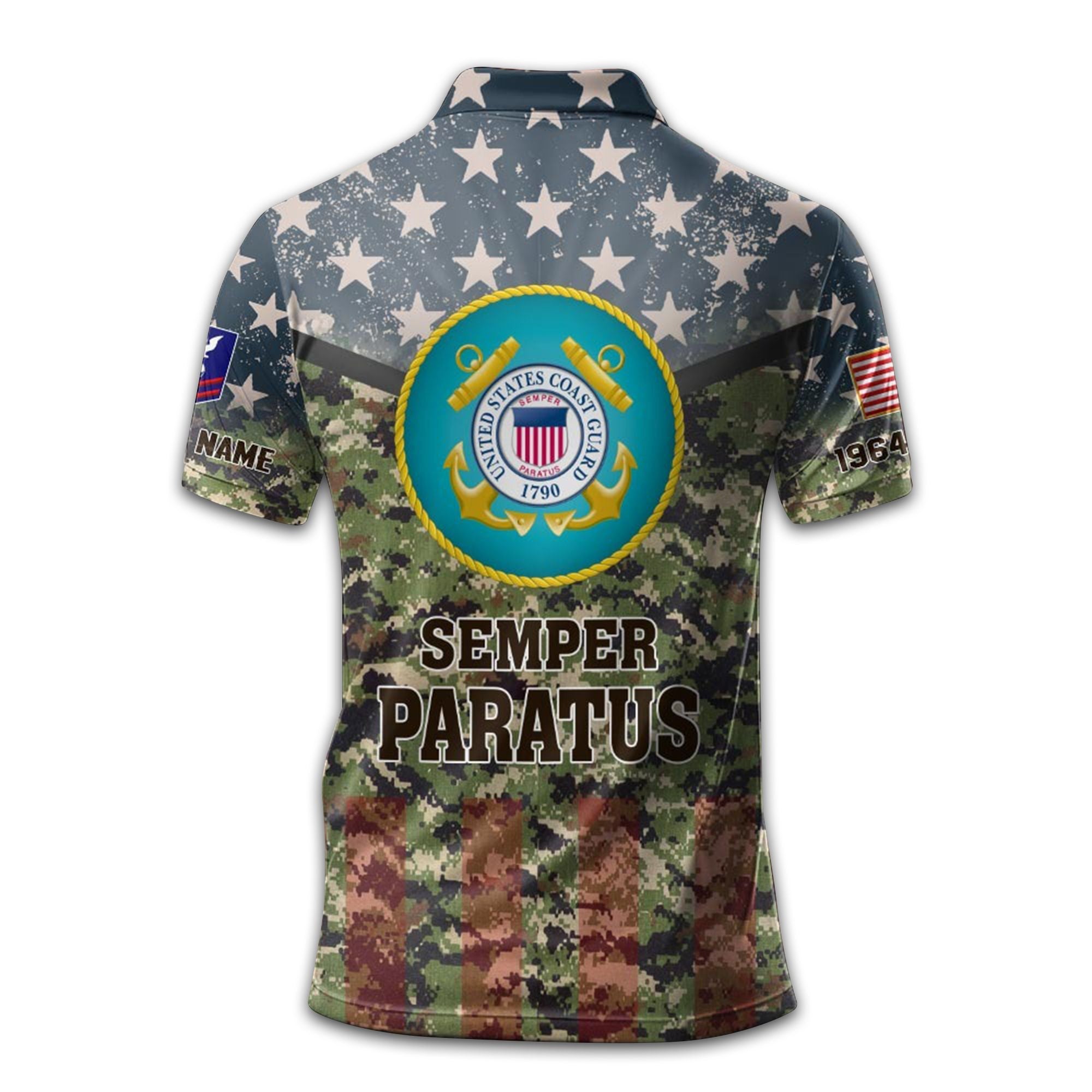 Premium USCG Polo Shirt VPVC213005, Custom Name, Rank, Year Gifts For Coast Guard Veteran, Best Gifts On Father's Day, Armed Forces Day, Independence Day, Veterans Day.