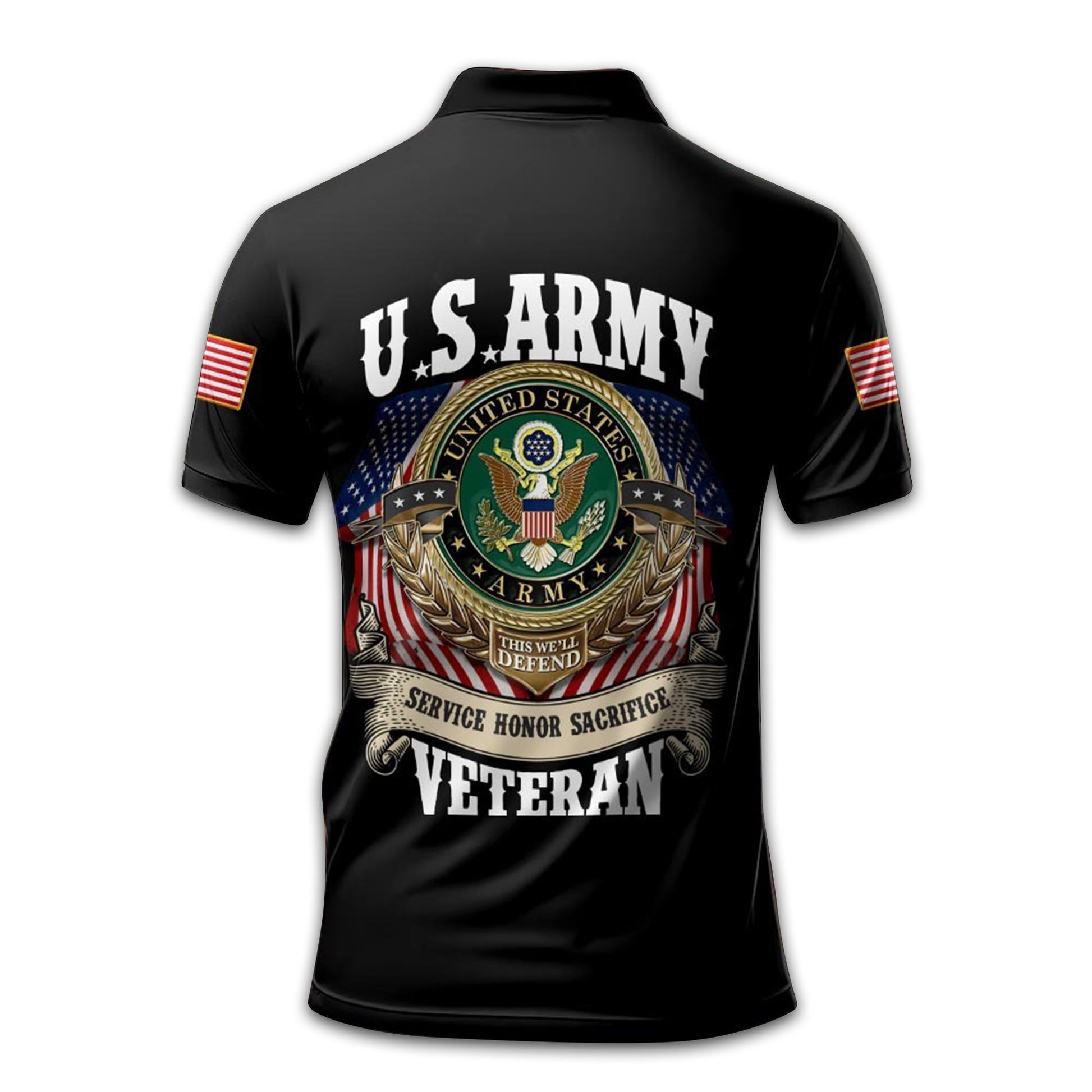 Premium Custom US Army Polo Shirt VPVC213006, Gifts For Army Veteran, Best Gifts On Father's Day, Armed Forces Day, Independence Day, Veterans Day.
