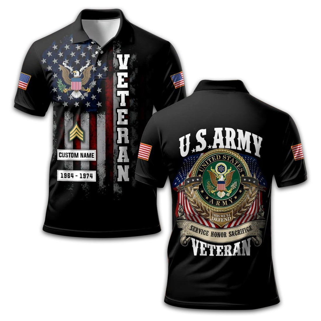 Premium Custom US Army Polo Shirt VPVC213006, Gifts For Army Veteran, Best Gifts On Father's Day, Armed Forces Day, Independence Day, Veterans Day.