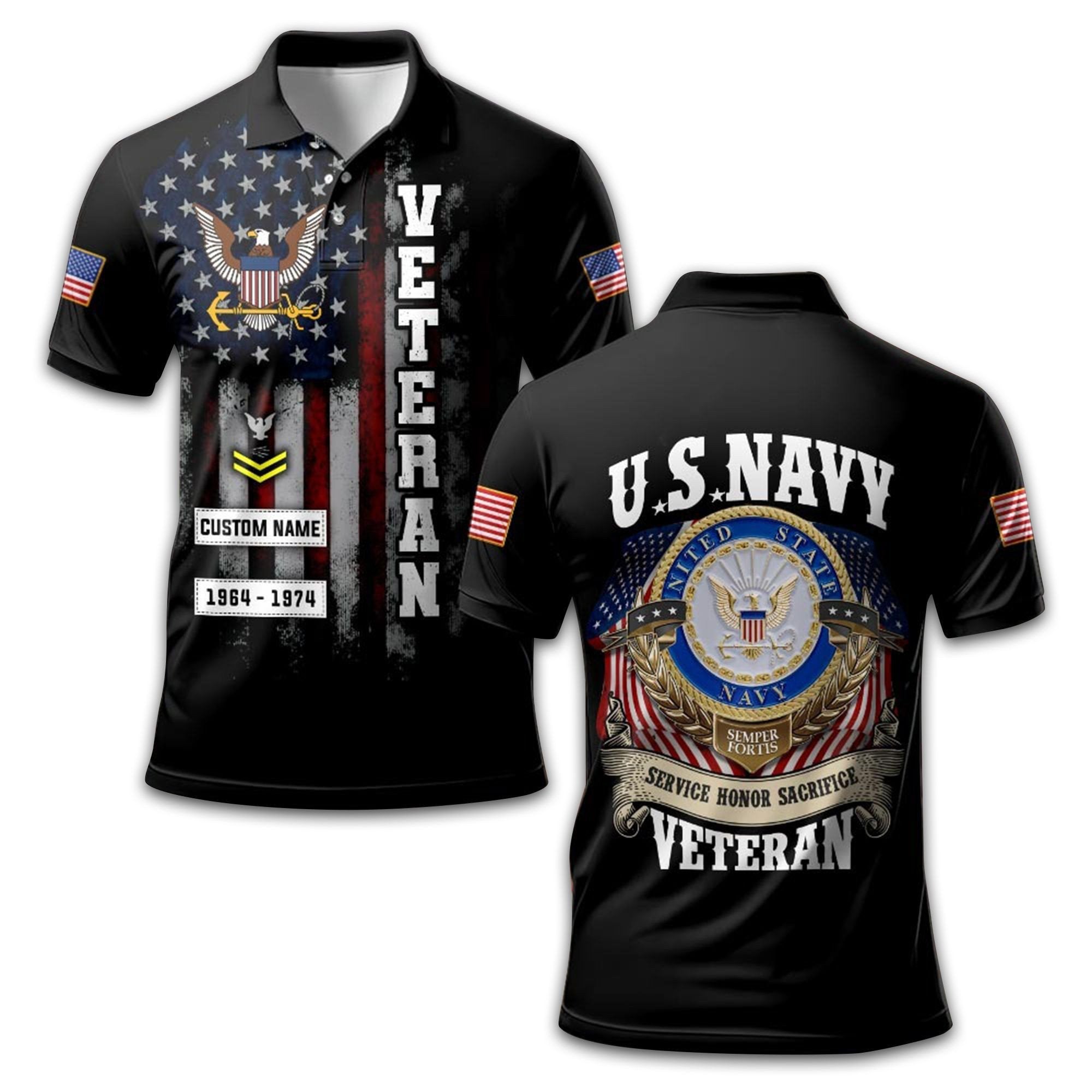 Premium Custom US Navy Polo Shirt VPVC213007, Gifts For Navy Veteran, Best Gifts On Father's Day, Armed Forces Day, Independence Day, Veterans Day.