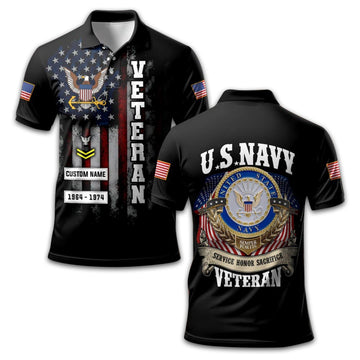 Premium Custom US Navy Polo Shirt VPVC213007, Gifts For Navy Veteran, Best Gifts On Father's Day, Armed Forces Day, Independence Day, Veterans Day.