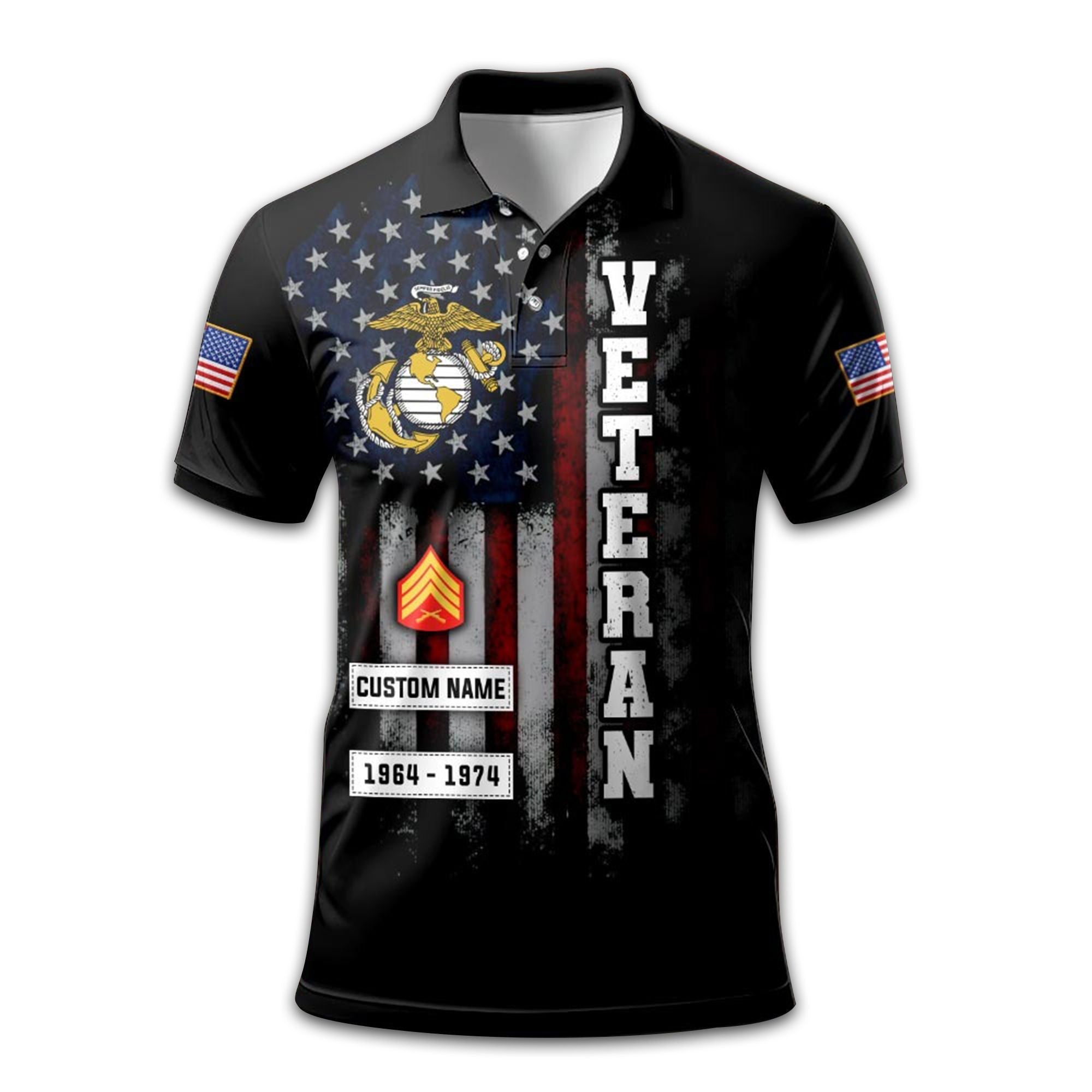 Premium Custom USMC Polo Shirt VPVC213008, Gifts For Marine Veteran, Best Gifts On Father's Day, Armed Forces Day, Independence Day, Veterans Day.