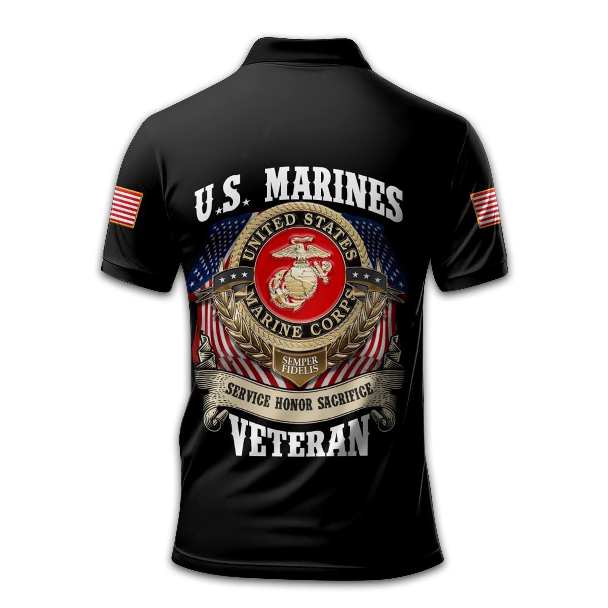 Premium Custom USMC Polo Shirt VPVC213008, Gifts For Marine Veteran, Best Gifts On Father's Day, Armed Forces Day, Independence Day, Veterans Day.