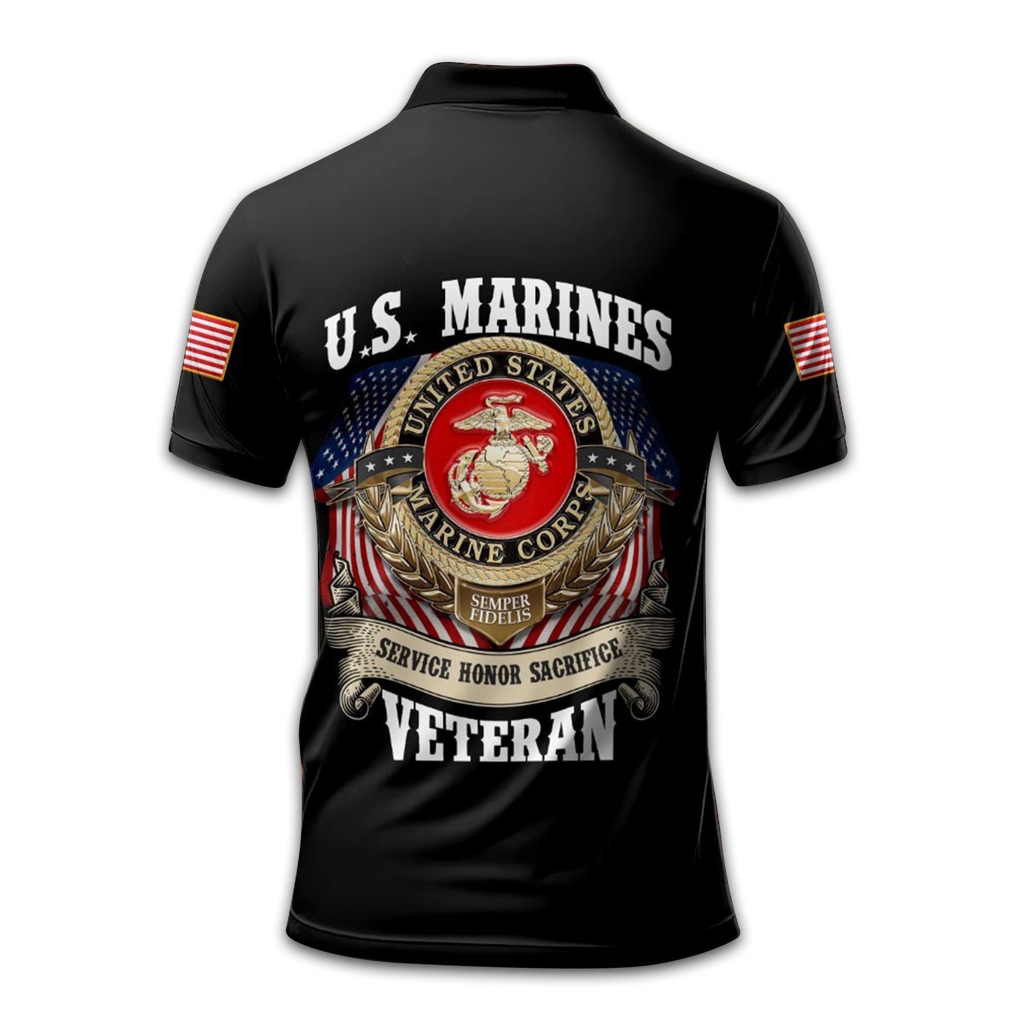 Premium Custom USMC Polo Shirt VPVC213008, Gifts For Marine Veteran, Best Gifts On Father's Day, Armed Forces Day, Independence Day, Veterans Day.