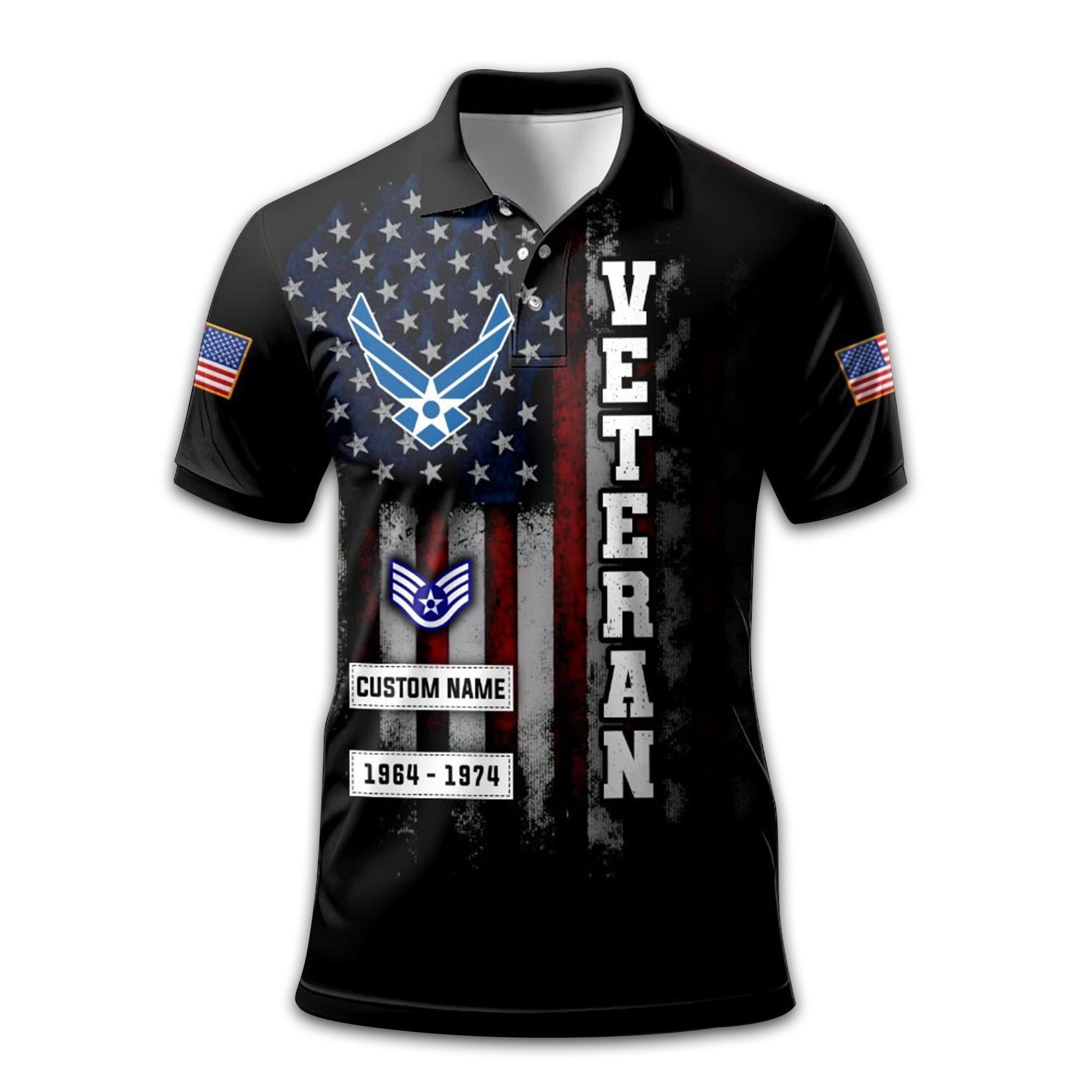 Premium Custom USAF Polo Shirt VPVC213009, Gifts For Air Force Veteran, Best Gifts On Father's Day, Armed Forces Day, Independence Day, Veterans Day.