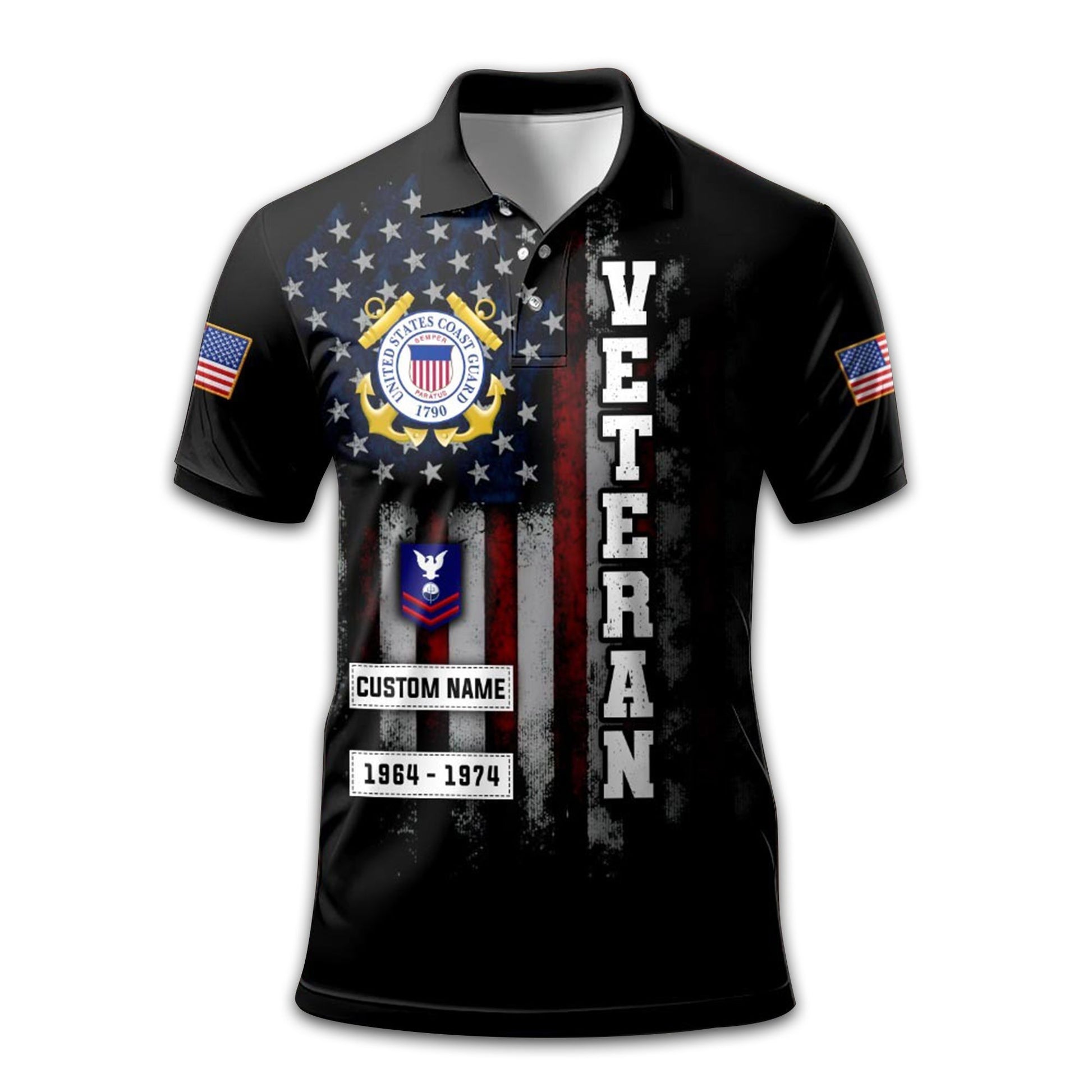 Premium Custom USCG Polo Shirt VPVC213010, Gifts For Coast Guard Veteran, Best Gifts On Father's Day, Armed Forces Day, Independence Day, Veterans Day.