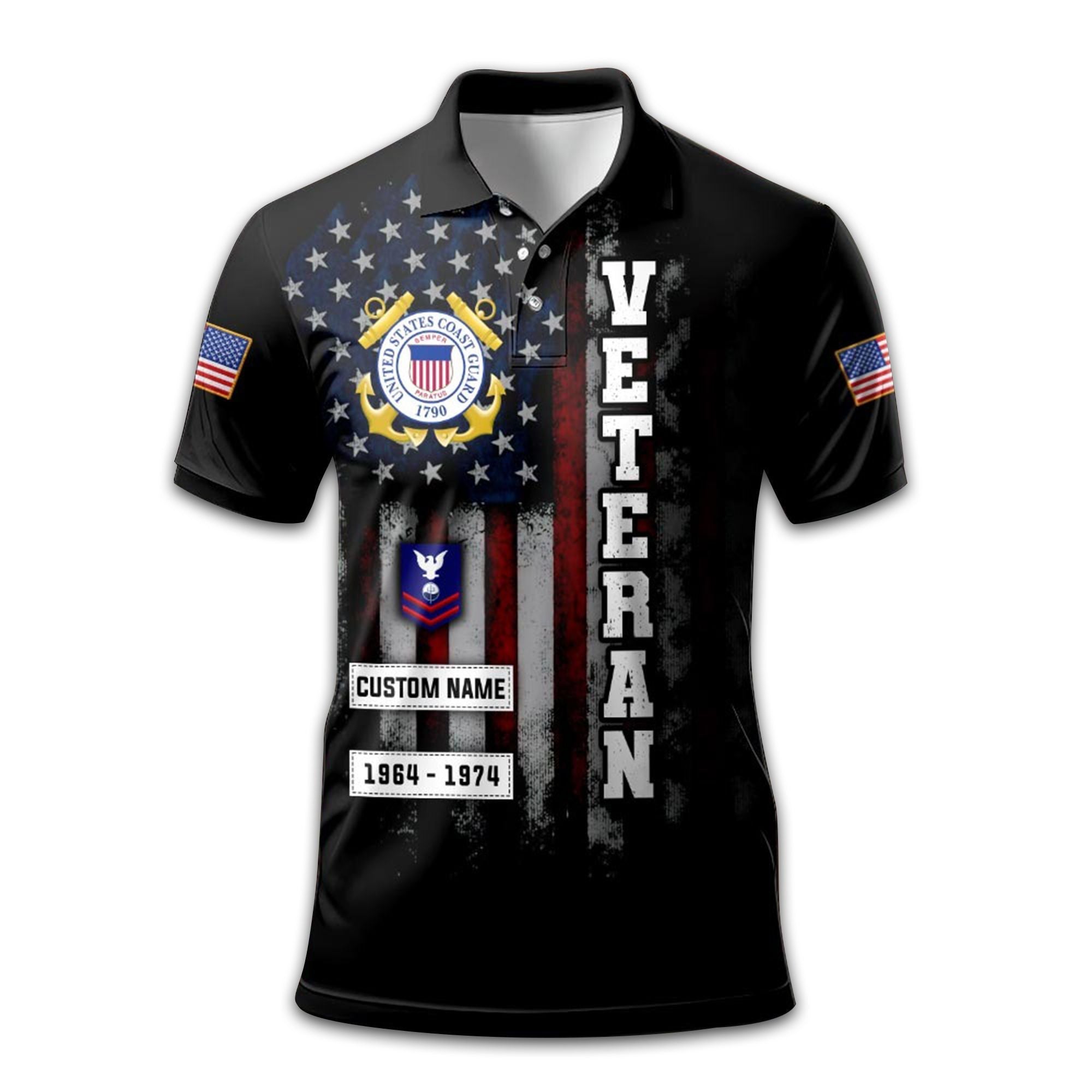 Premium Custom USCG Polo Shirt VPVC213010, Gifts For Coast Guard Veteran, Best Gifts On Father's Day, Armed Forces Day, Independence Day, Veterans Day.