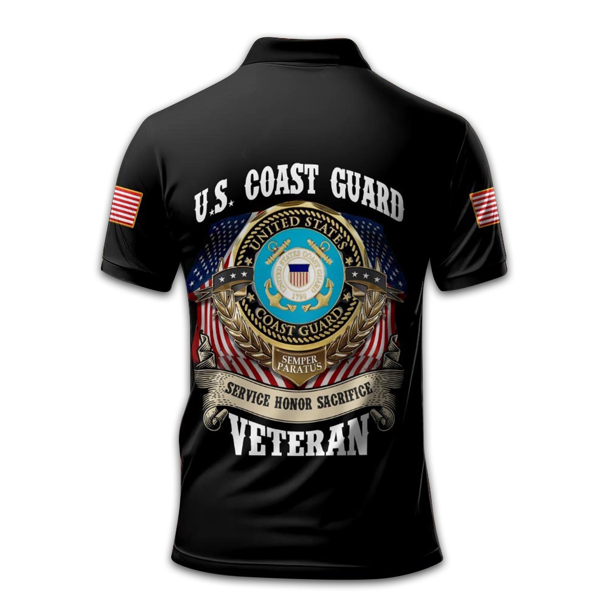 Premium Custom USCG Polo Shirt VPVC213010, Gifts For Coast Guard Veteran, Best Gifts On Father's Day, Armed Forces Day, Independence Day, Veterans Day.