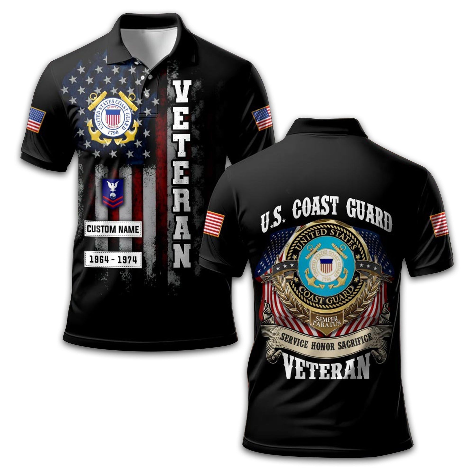 Premium Custom USCG Polo Shirt VPVC213010, Gifts For Coast Guard Veteran, Best Gifts On Father's Day, Armed Forces Day, Independence Day, Veterans Day.
